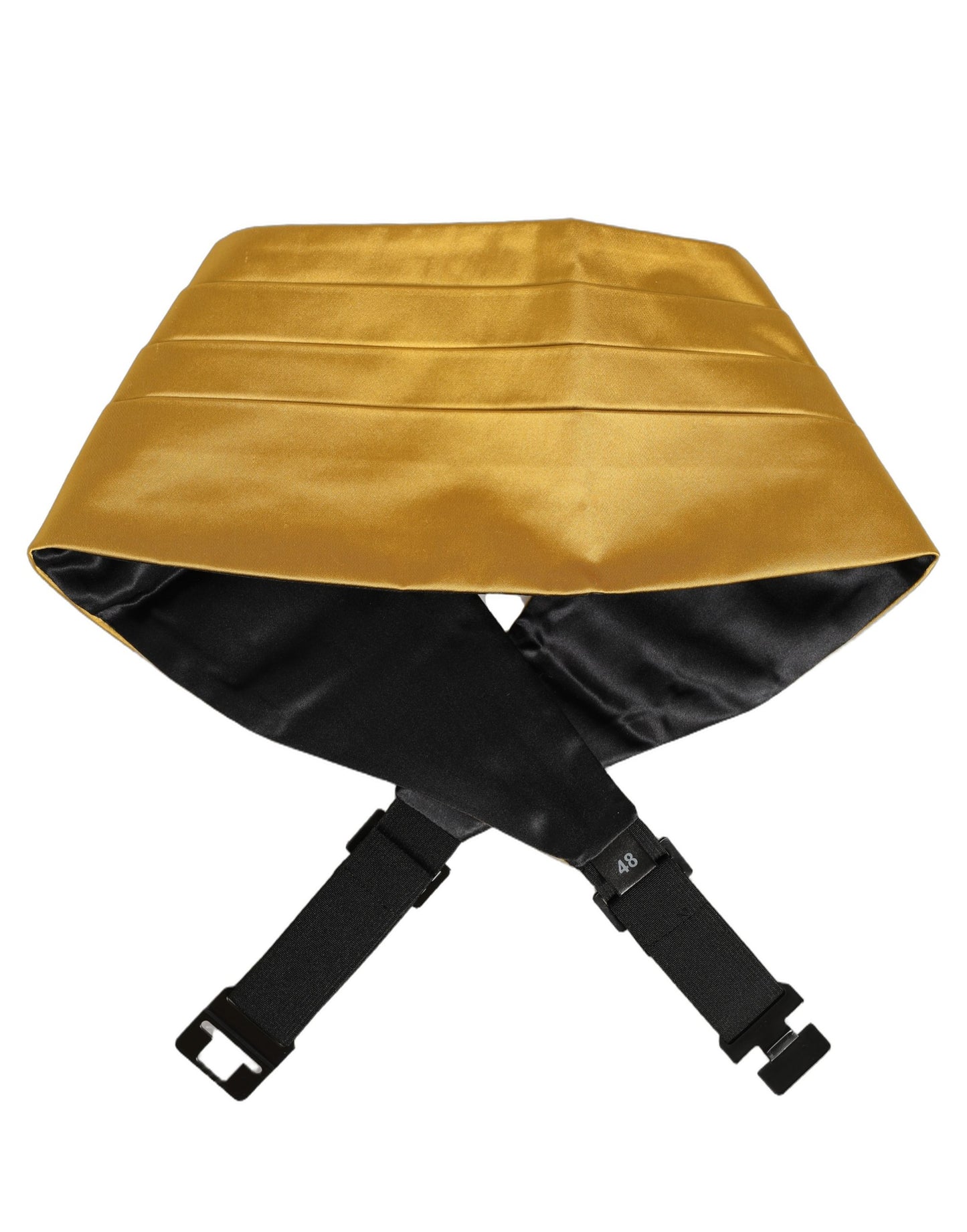 Dolce & Gabbana Gold Men 100% Silk Belt Waist Cummerbund