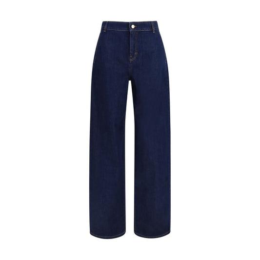 Max Mara Blue Cotton Relaxed Fit Jeans