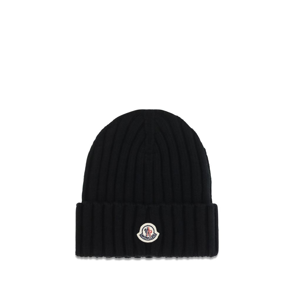 Moncler Black Wool Oves Aries Beanie