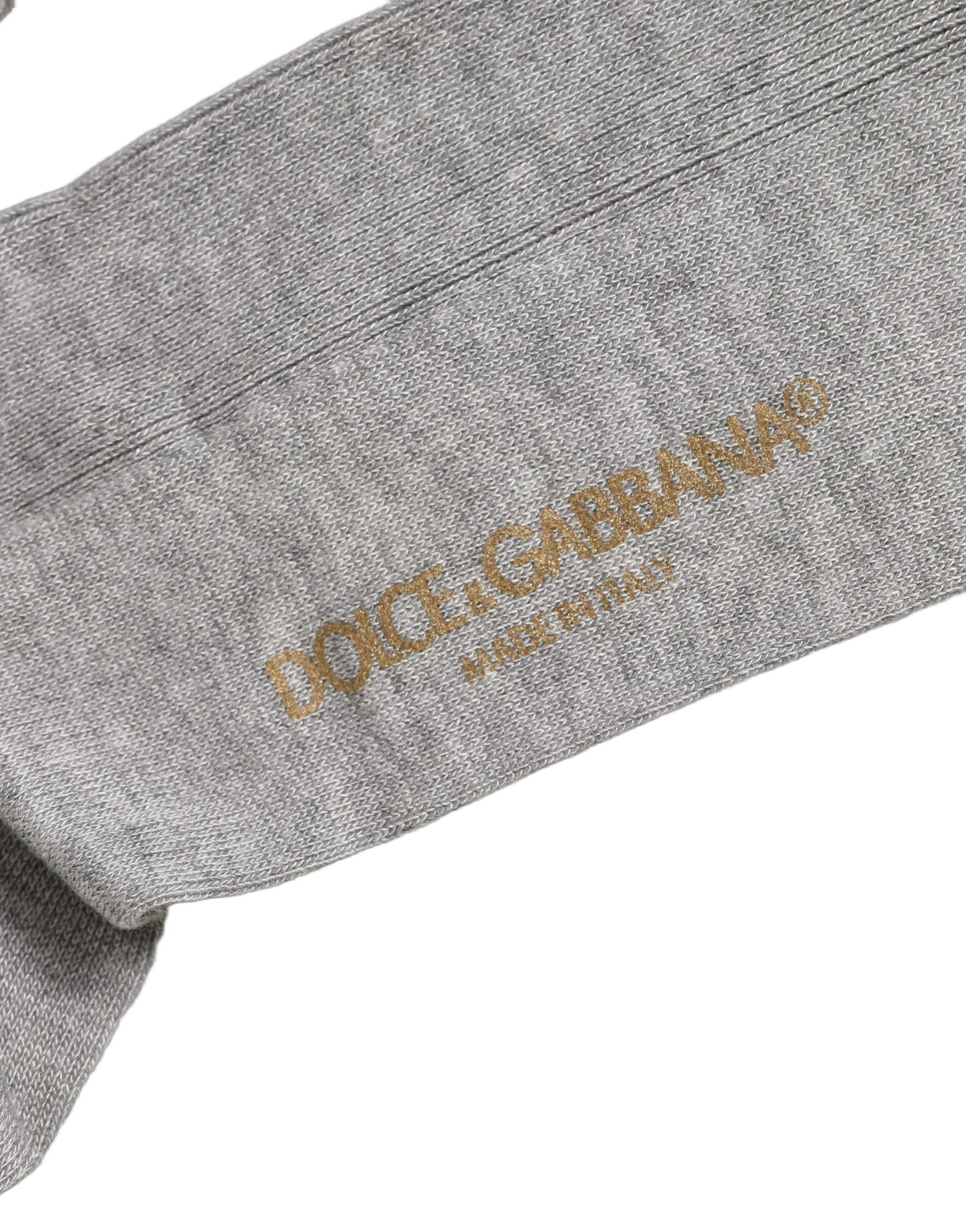 Dolce & Gabbana Men Gray Viscose Over The Calf Accessory Socks