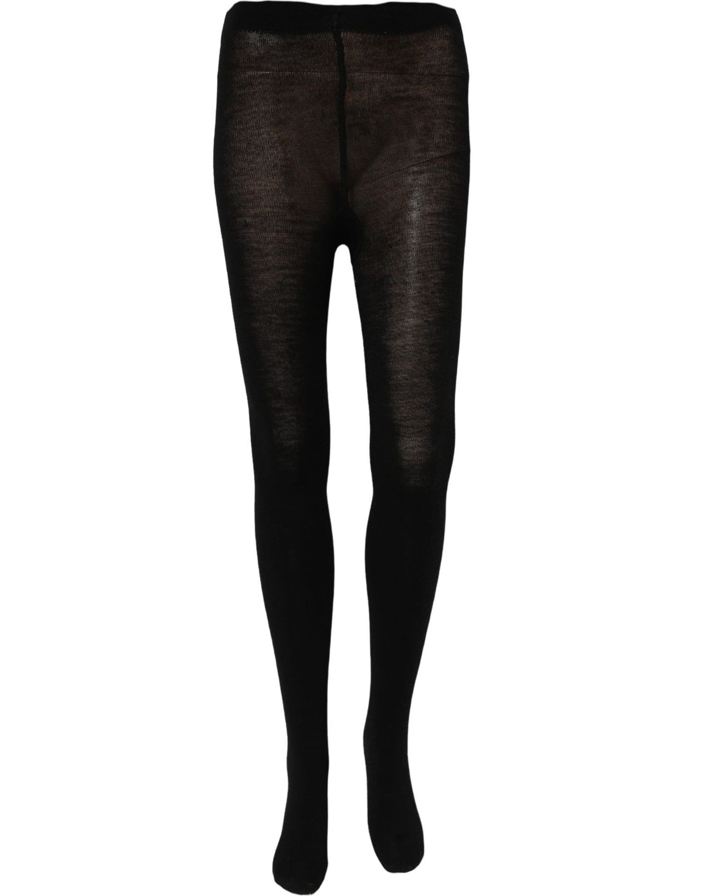 Dolce & Gabbana Black Wool Stretch Tights Stocking Accessory Socks