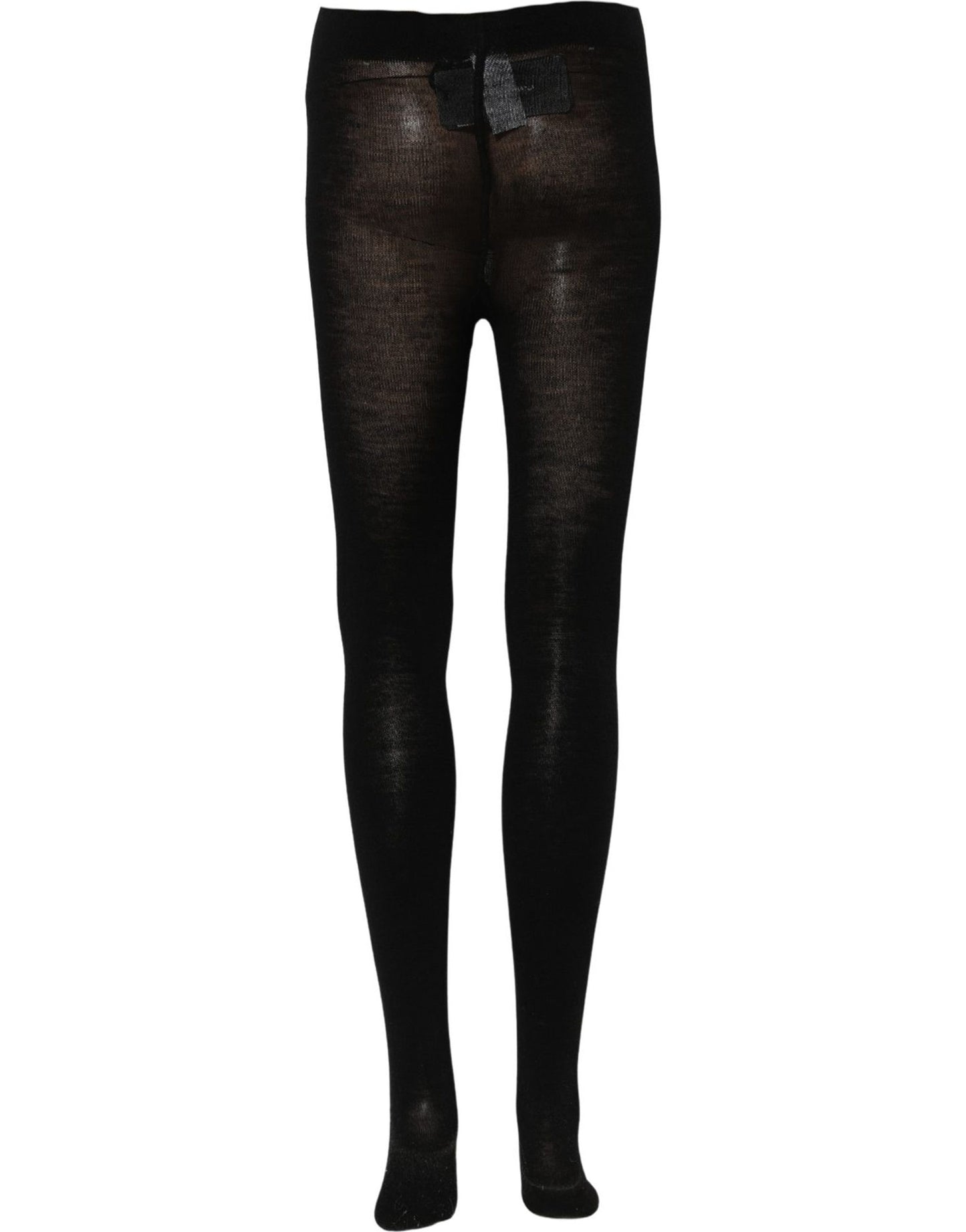Dolce & Gabbana Black Wool Stretch Tights Stocking Accessory Socks