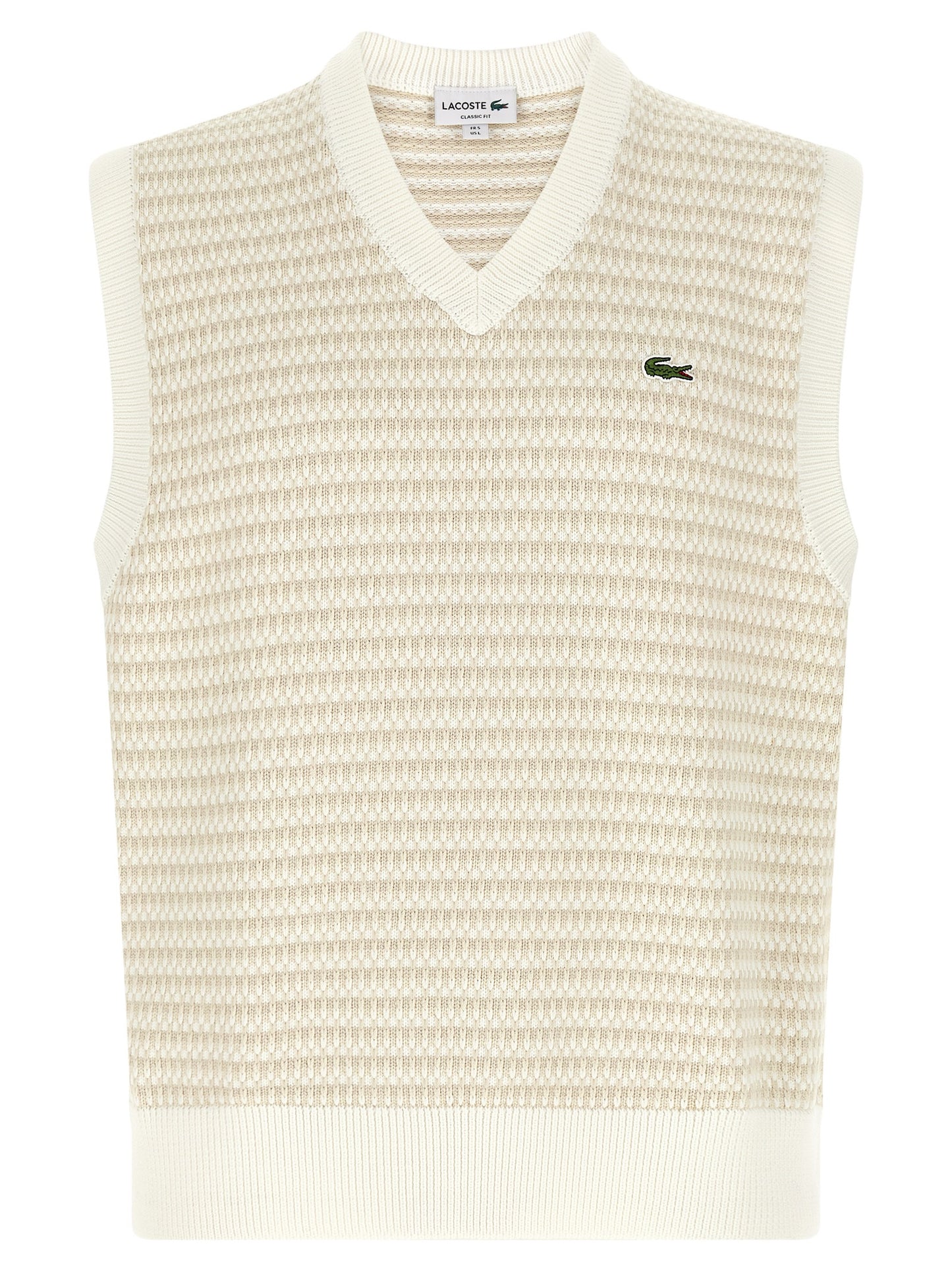 Lacoste Beige Cotton Sleeveles Sweater