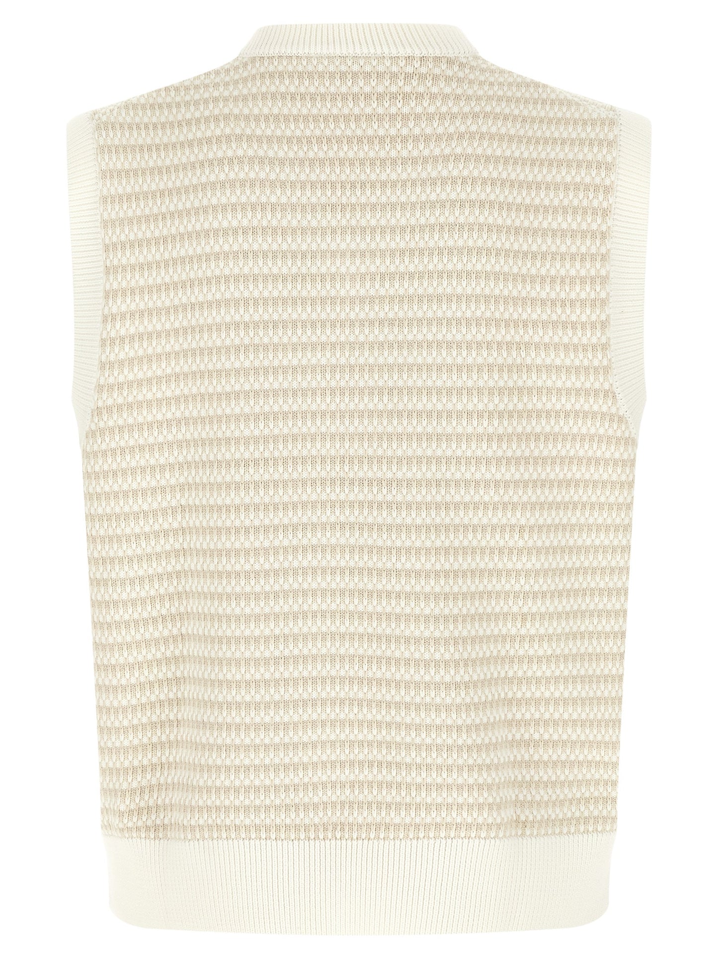 Lacoste Beige Cotton Sleeveles Sweater