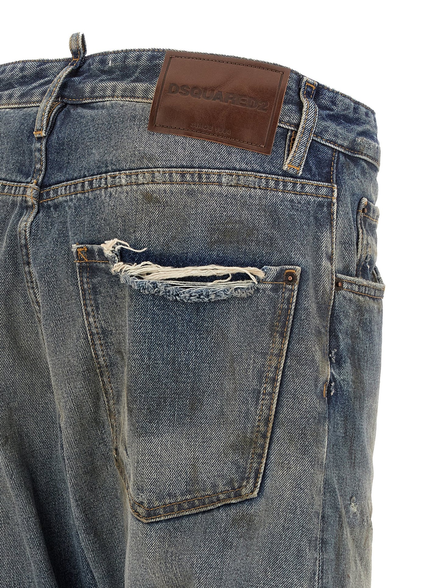 Dsquared² Blue Cotton Relaxed Fit Jeans
