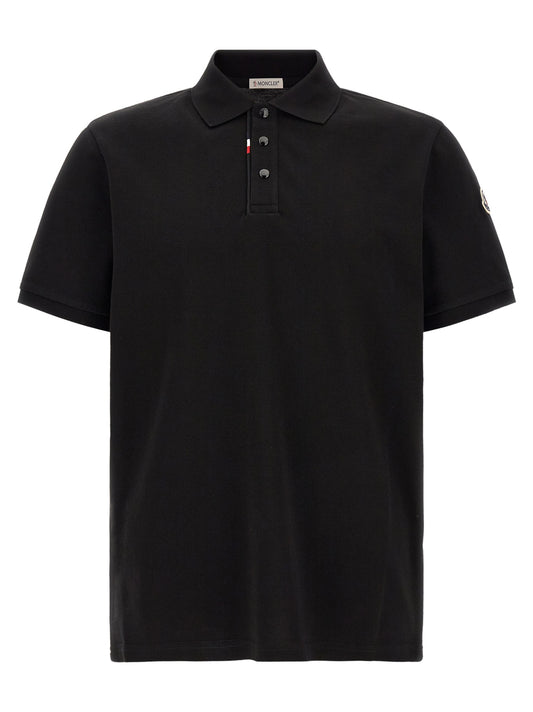 Moncler Black Cotton Polo Shirt