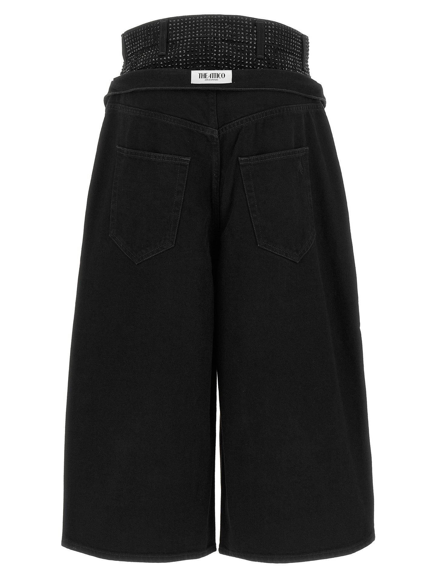 The Attico Black Cotton Cropped Jeans