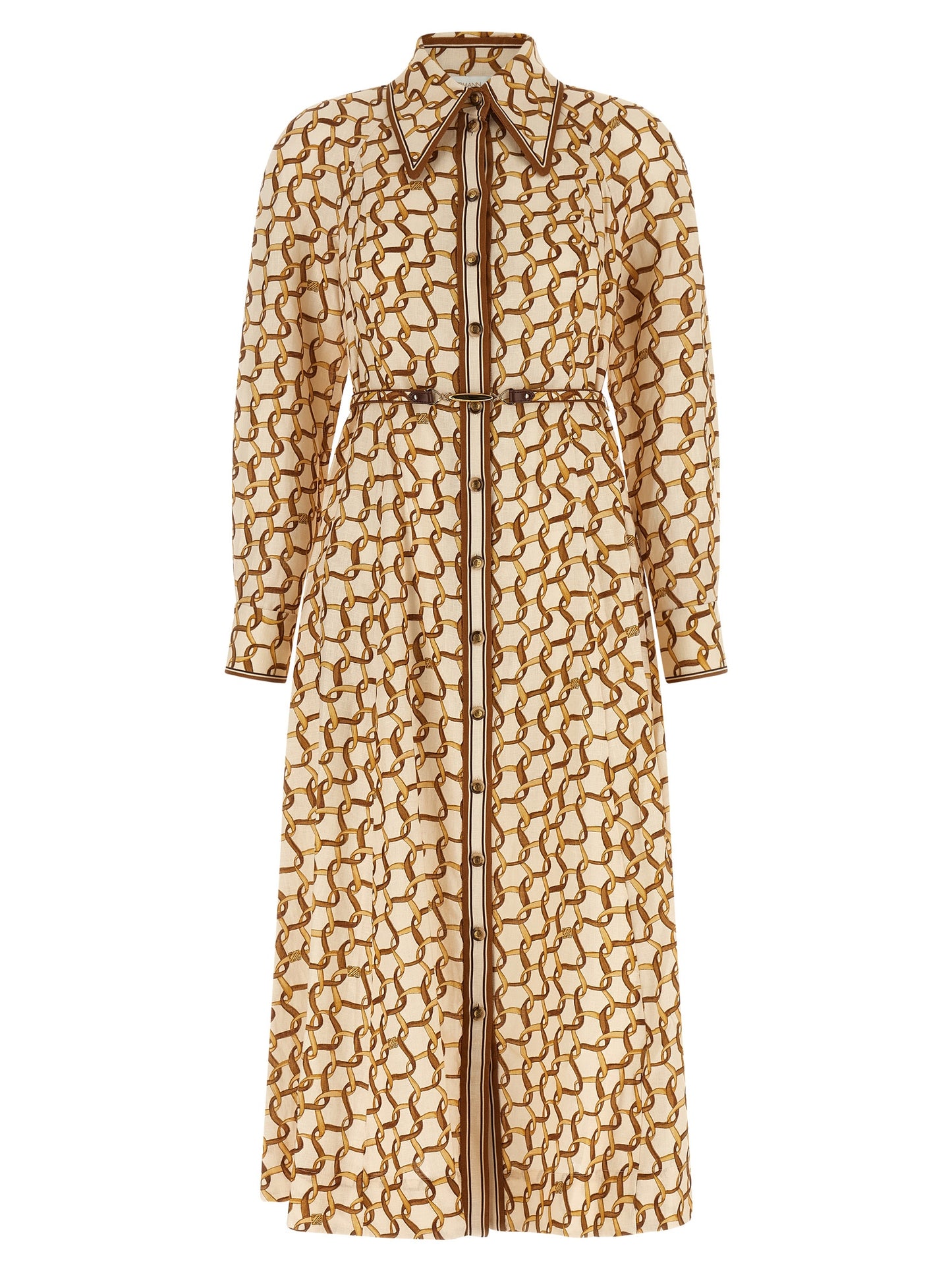 Zimmermann Beige Linen Midi Dress