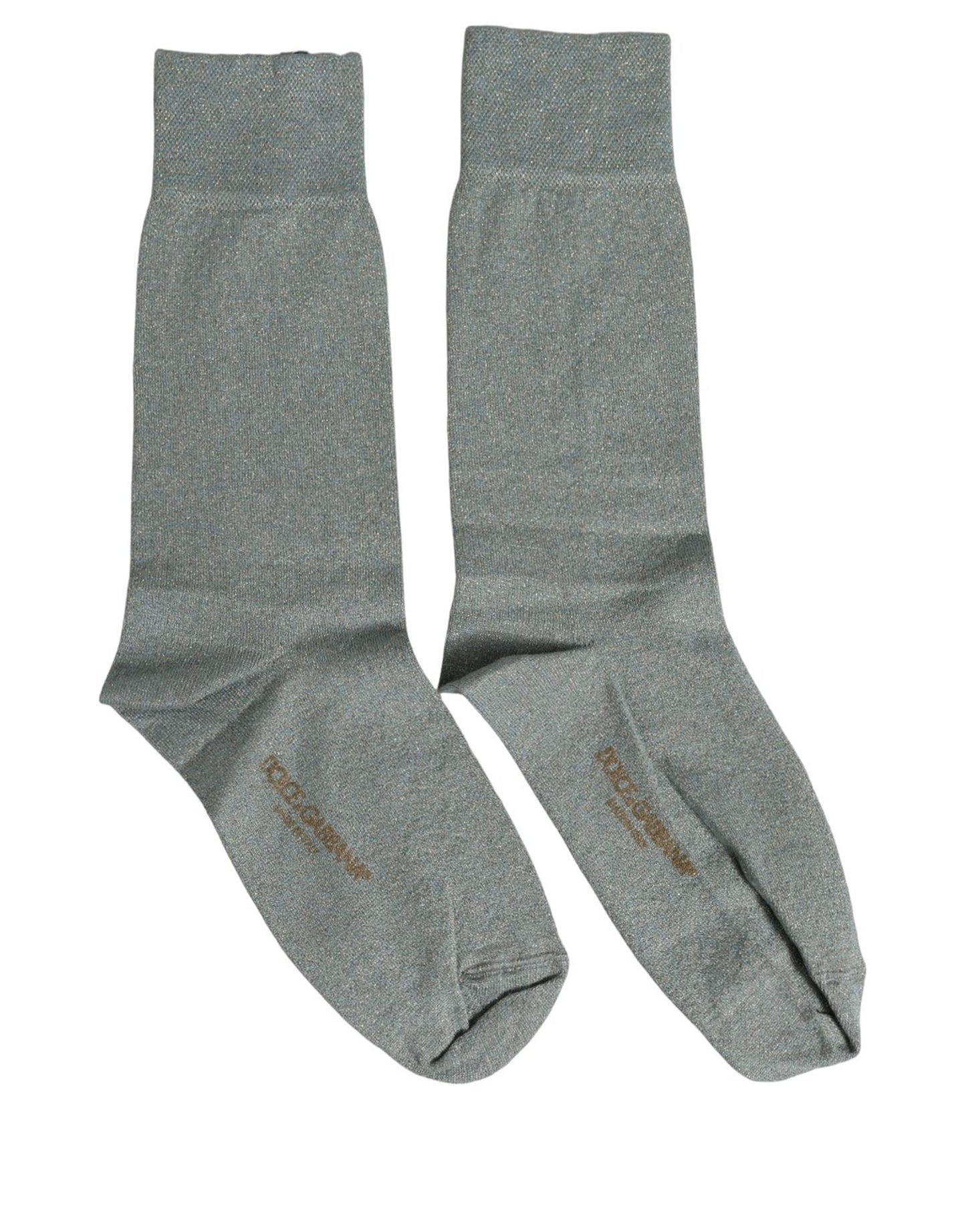 Dolce & Gabbana Gray Viscose Logo Mid Calf Accessory Socks