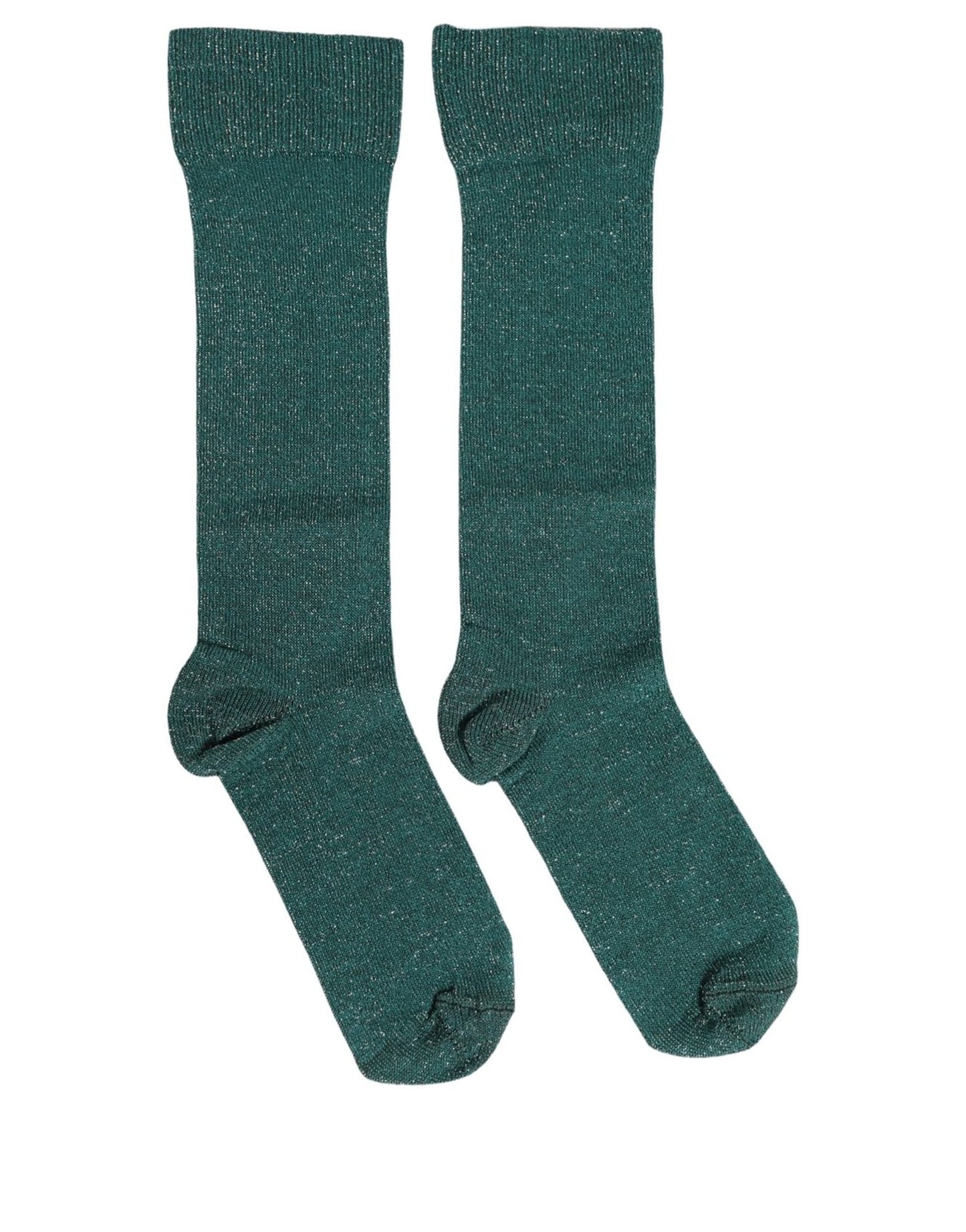 Dolce & Gabbana Dark Green Viscose Logo Mid Calf Accessory Socks