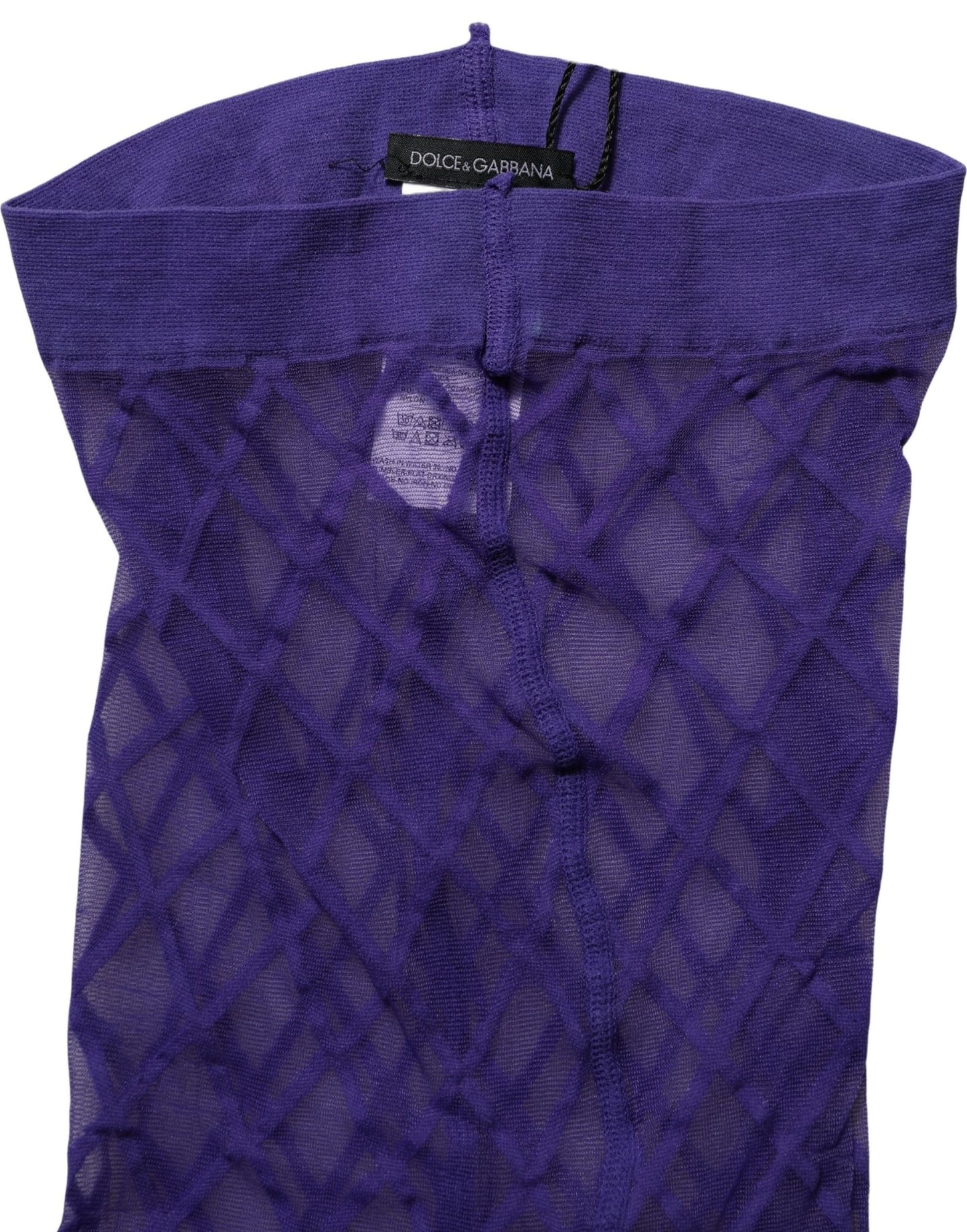 Dolce & Gabbana Purple Nylon Fishnet Pantyhose Stockings Socks