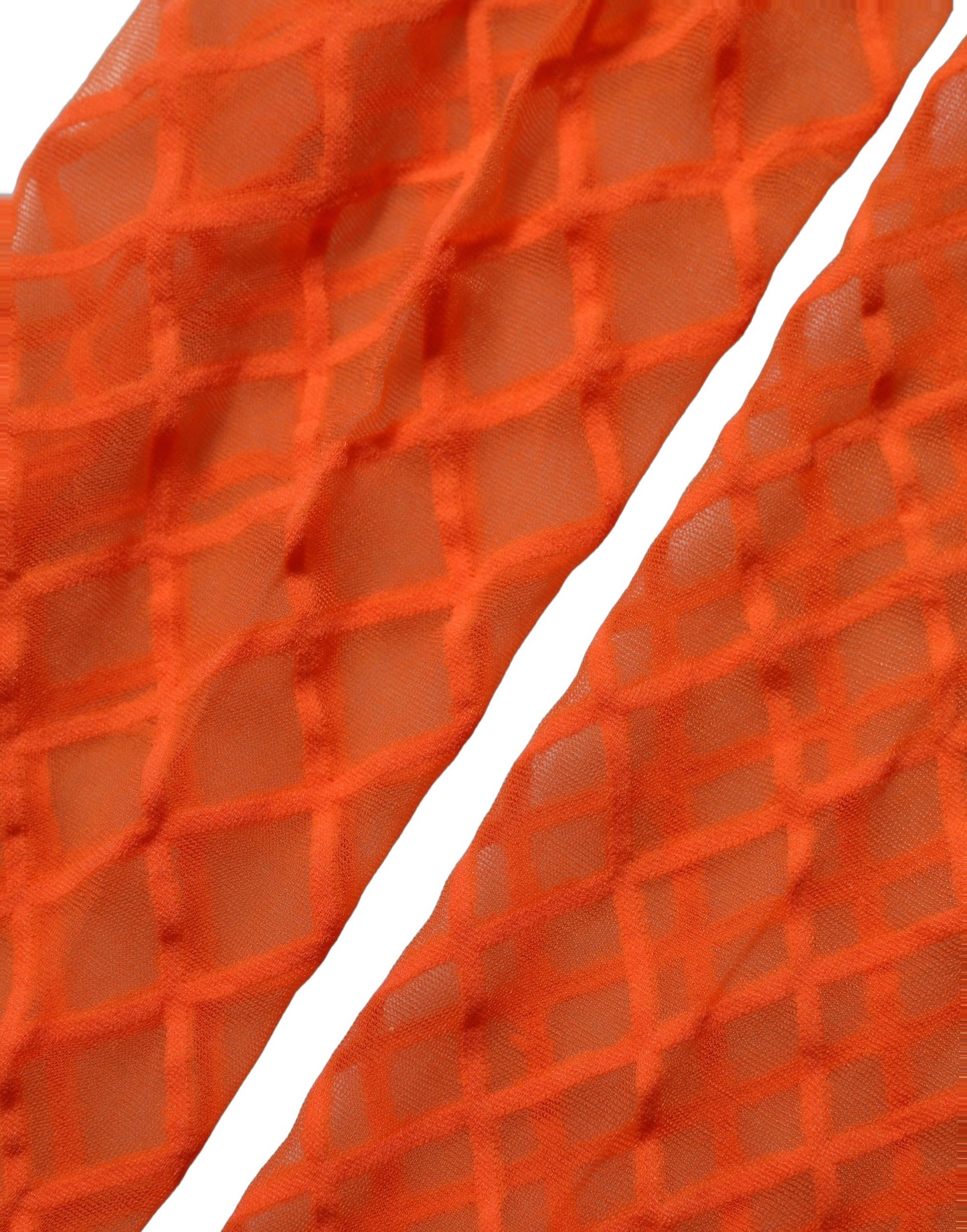 Dolce & Gabbana Orange Nylon Fishnet Pantyhose Stockings Socks