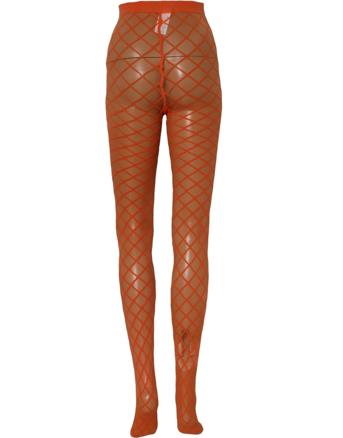 Dolce & Gabbana Orange Nylon Fishnet Pantyhose Stockings Socks