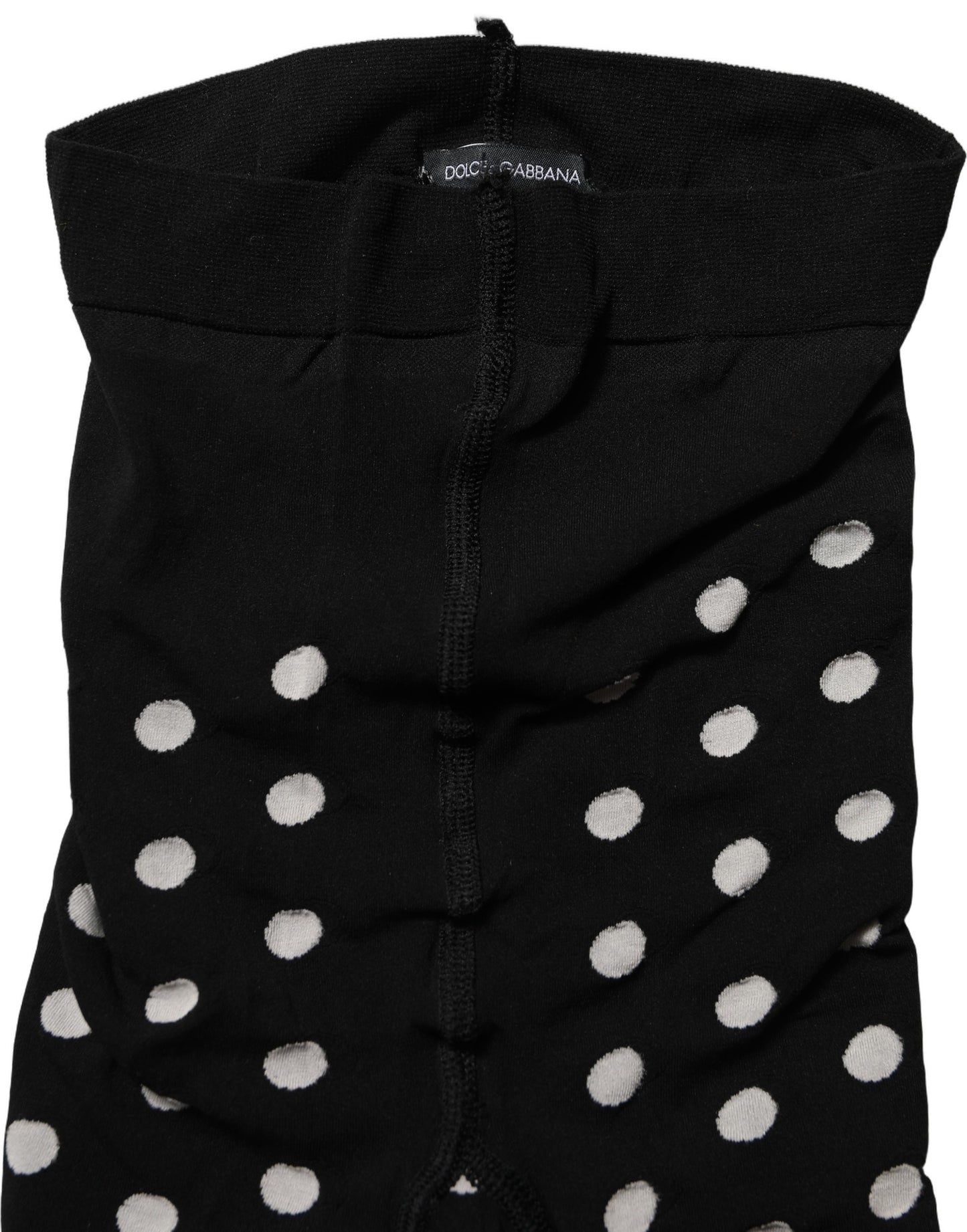 Dolce & Gabbana Black Polka Dot Fishnet Pantyhose Stockings Socks