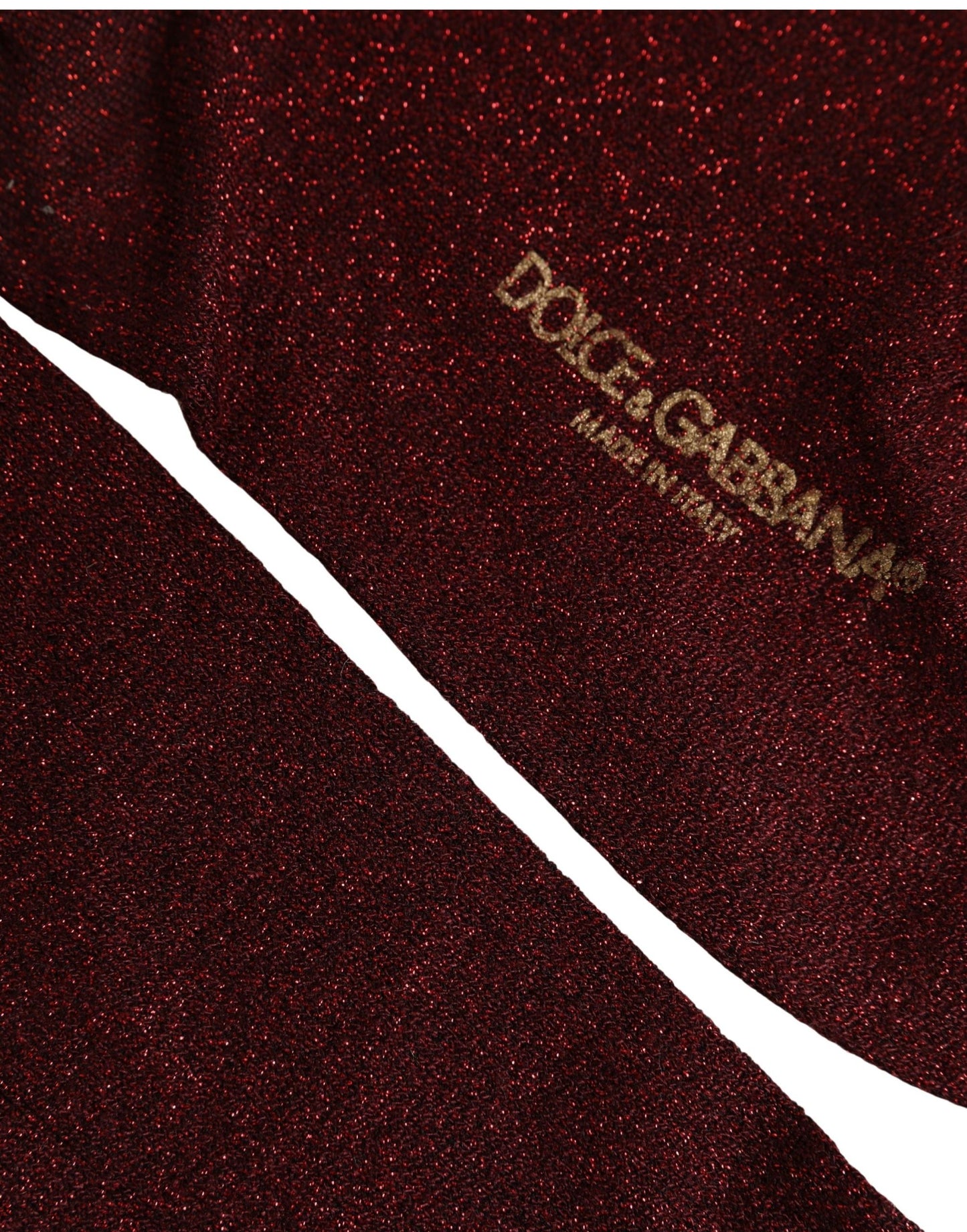 Dolce & Gabbana Burgundy Viscose Mid Calf Accessory Socks