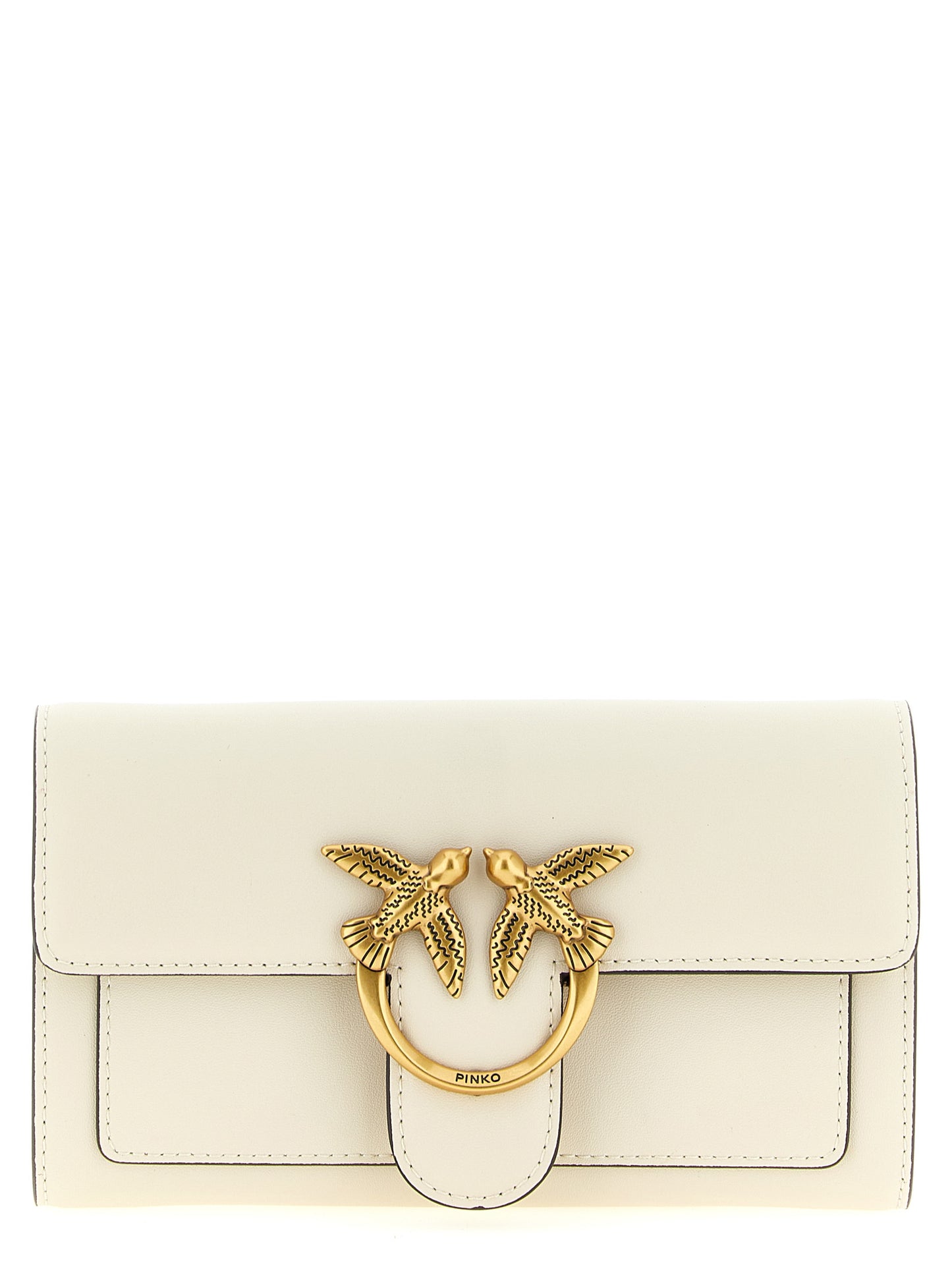 PINKO White Calfskin Cardholder