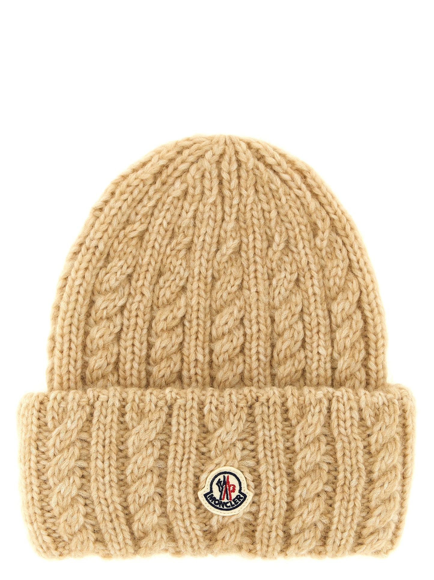 Moncler Beige Alpaca Leather Beanie