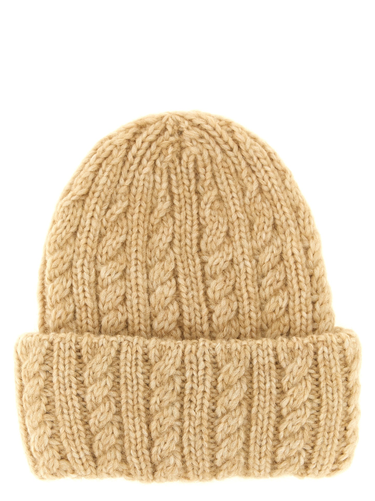 Moncler Beige Alpaca Leather Beanie