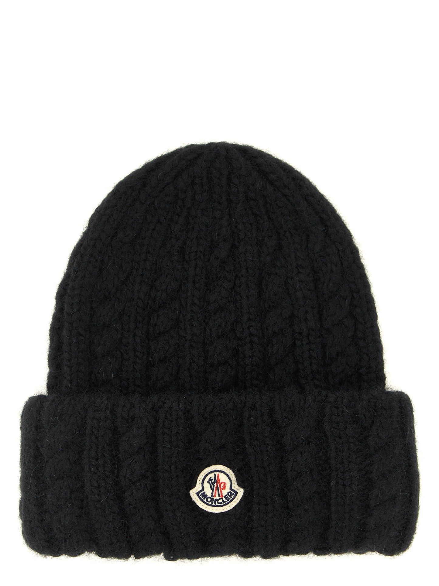 Moncler Black Alpaca Leather Beanie