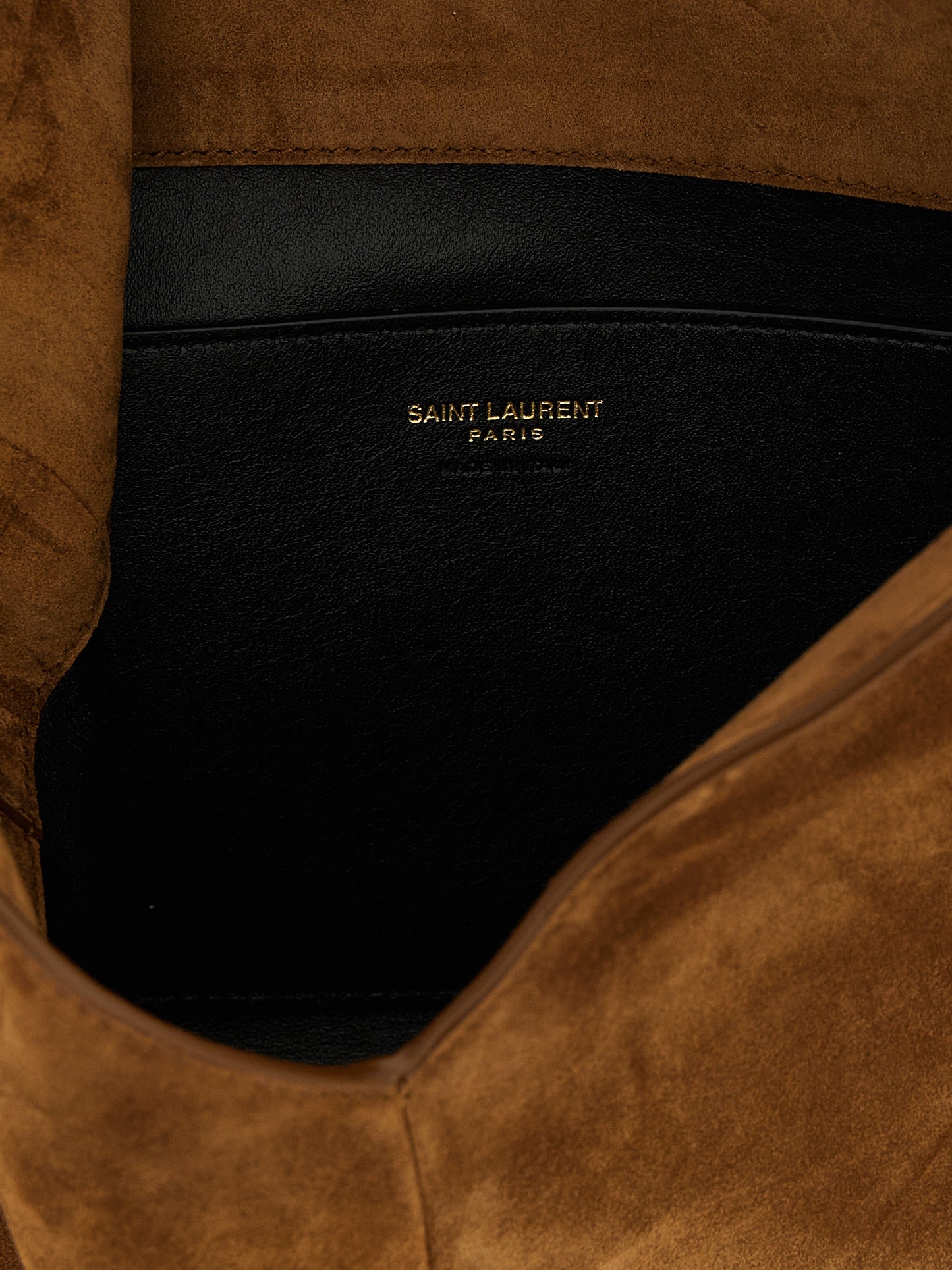Saint Laurent Brown Calfskin Clutch Bag