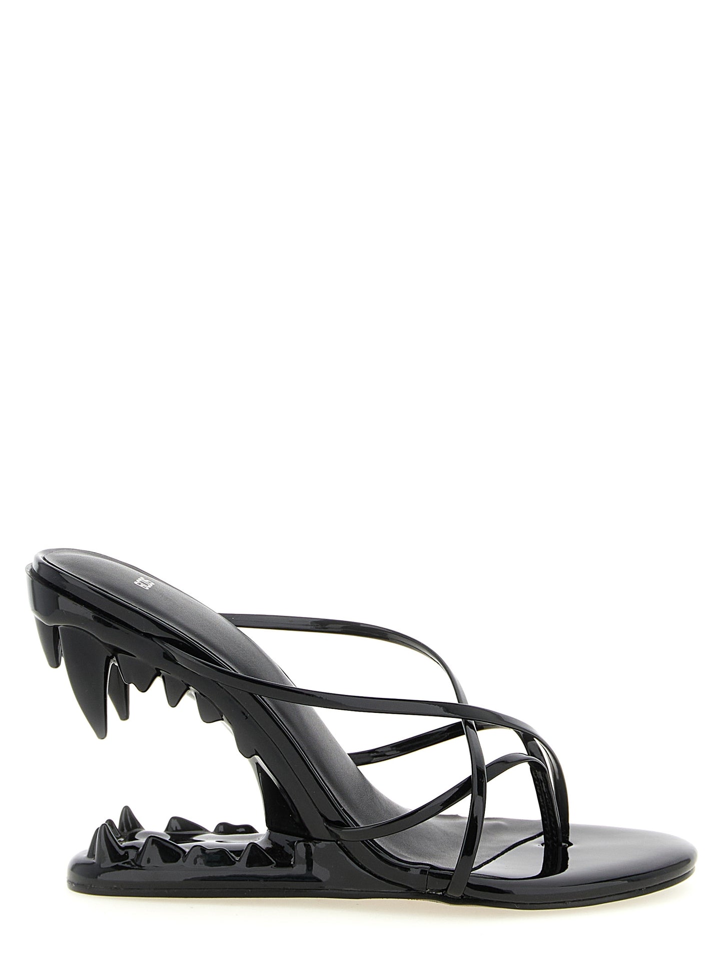 GCDS Black Polyethylene Stiletto Heel Sandals