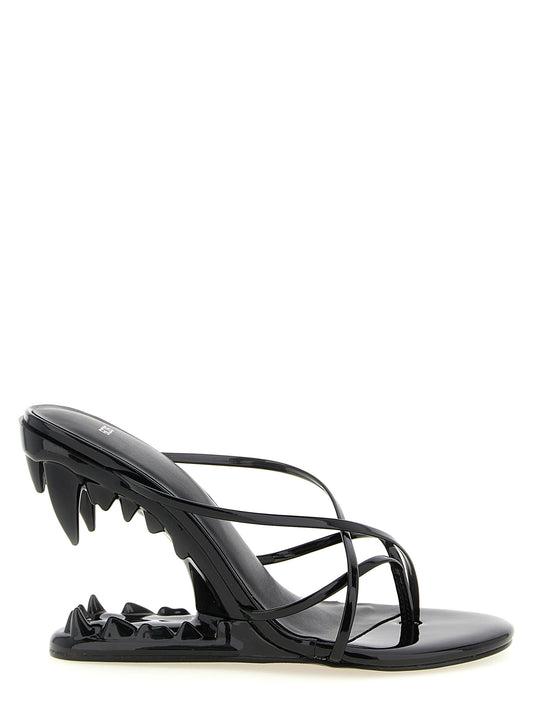 GCDS Black Polyethylene Stiletto Heel Sandals