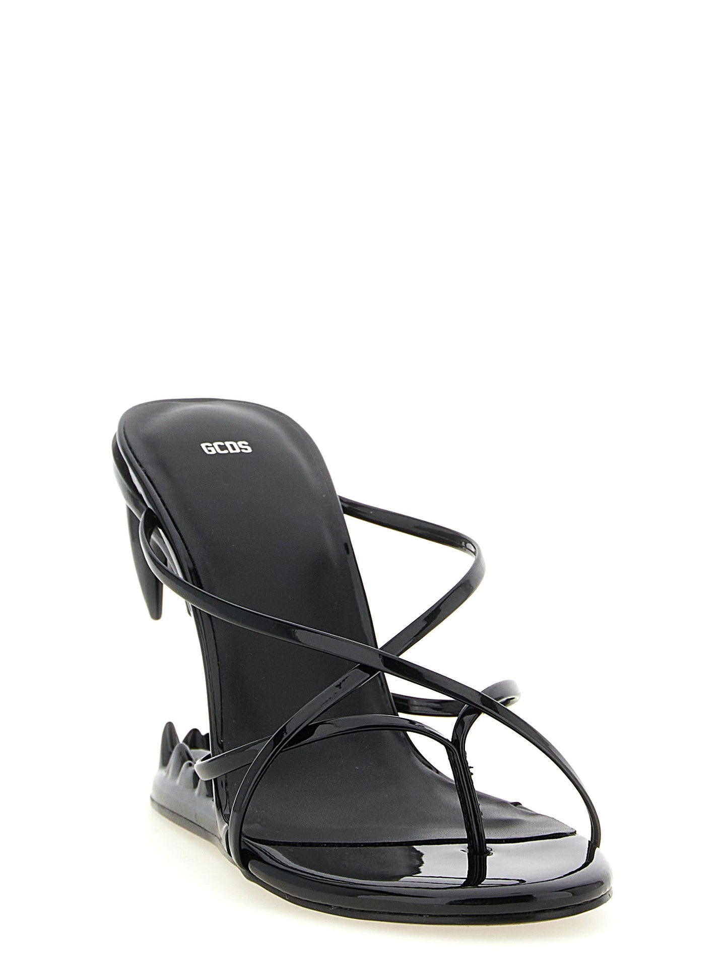 GCDS Black Polyethylene Stiletto Heel Sandals