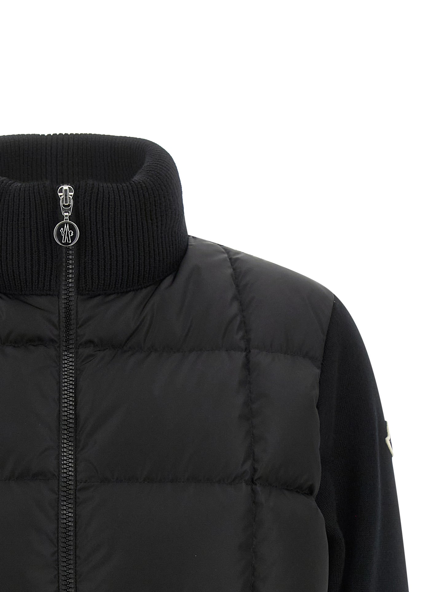 Moncler Black Virgin Wool Cardigan