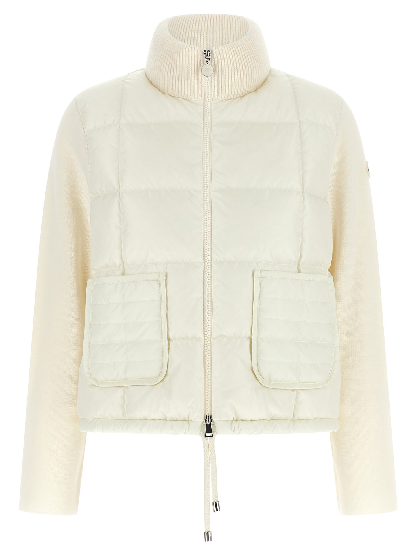 Moncler White Virgin Wool Full-Length Jacket
