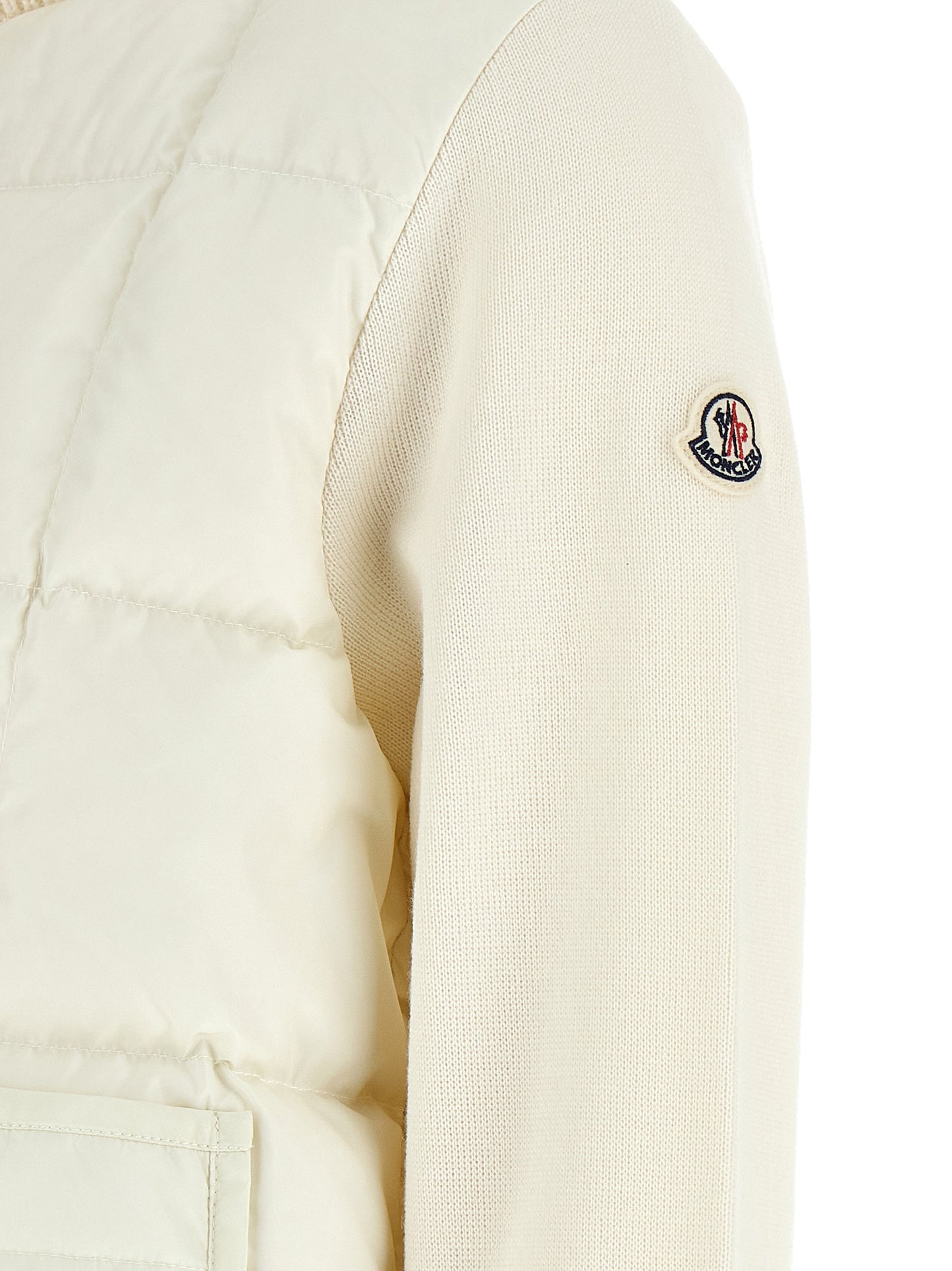Moncler White Virgin Wool Full-Length Jacket