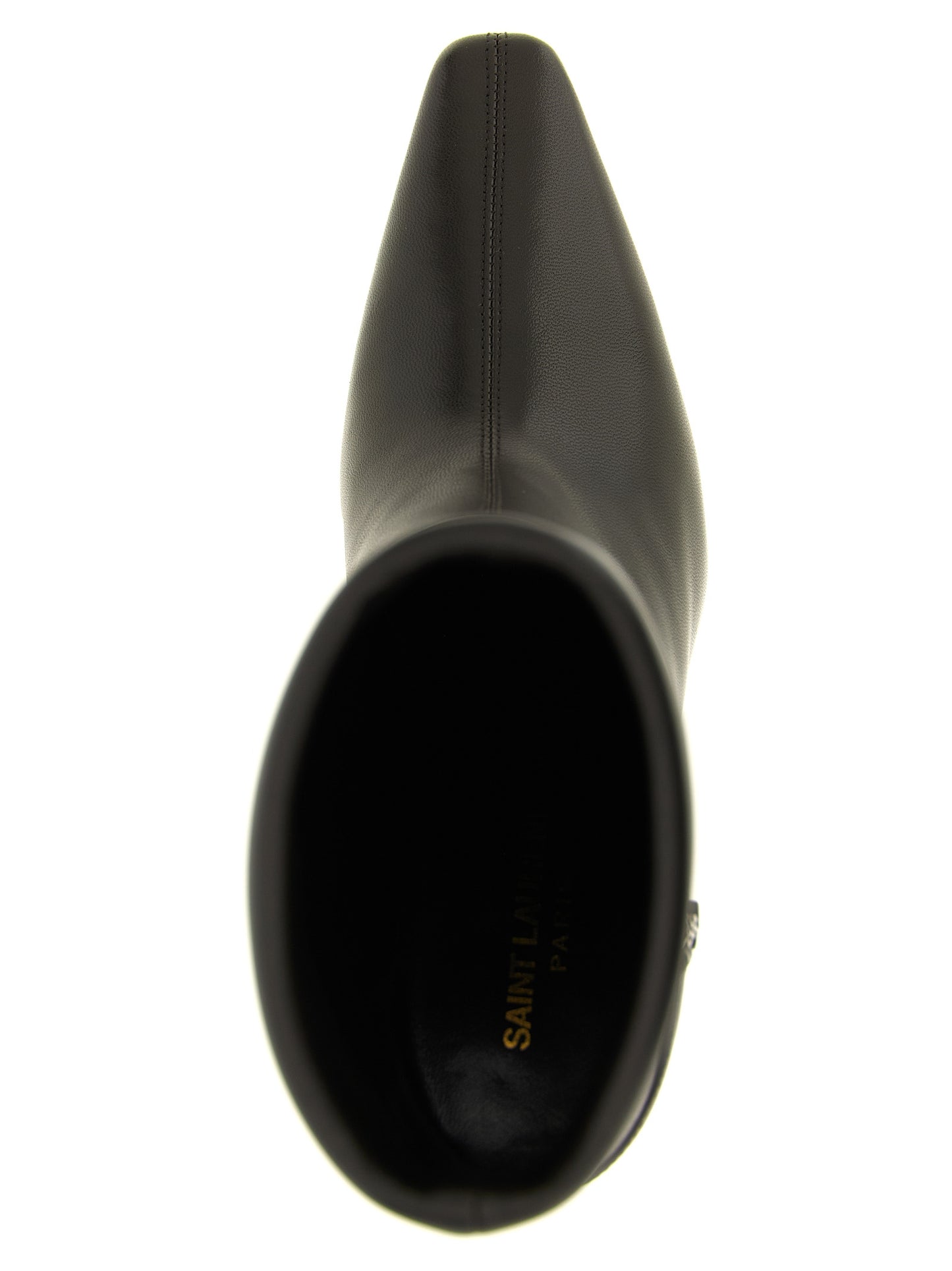 Saint Laurent Brown Lamb Leather Ankle Boots