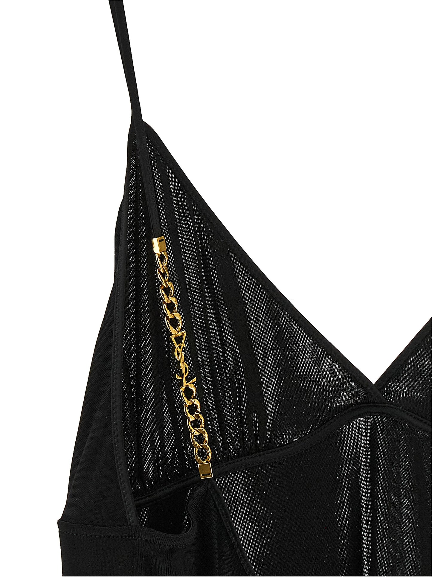 Saint Laurent Black Viscose Tank Tops