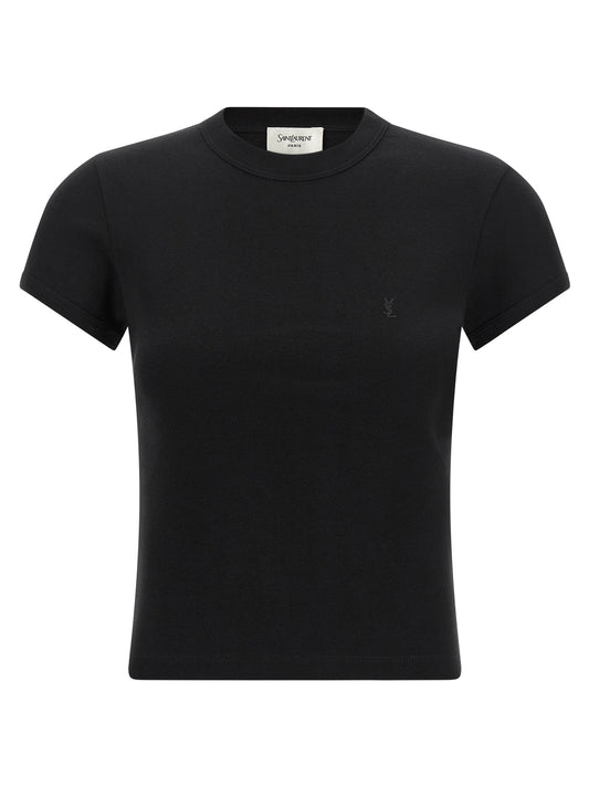 Saint Laurent Black Cotton T-Shirt