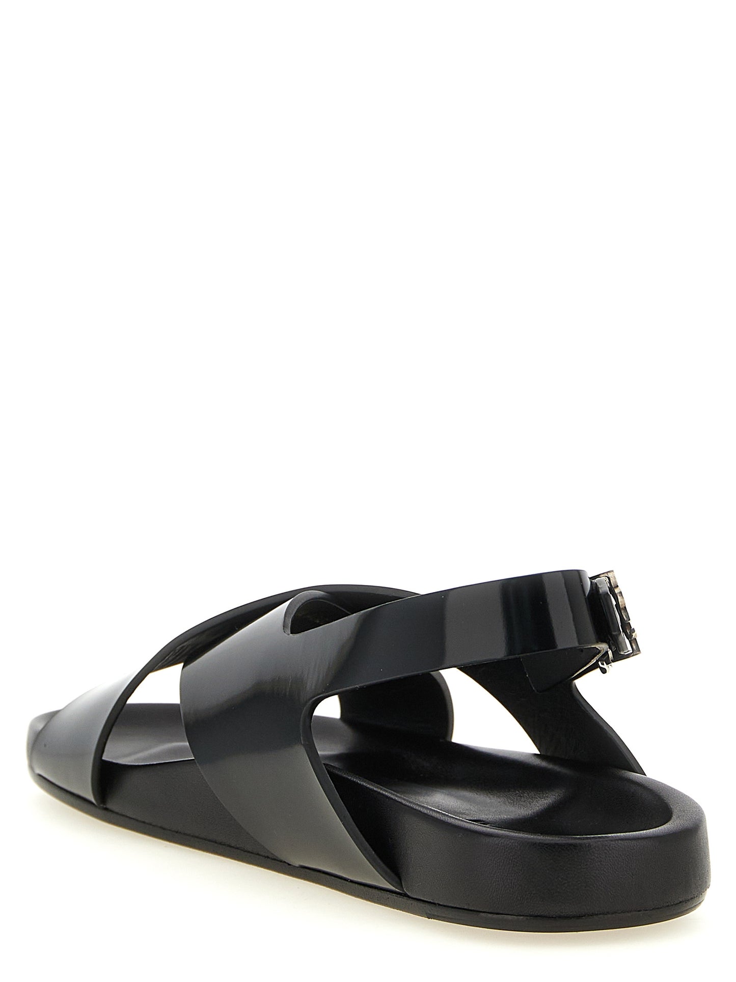Saint Laurent Black Calfskin Flat Sandals