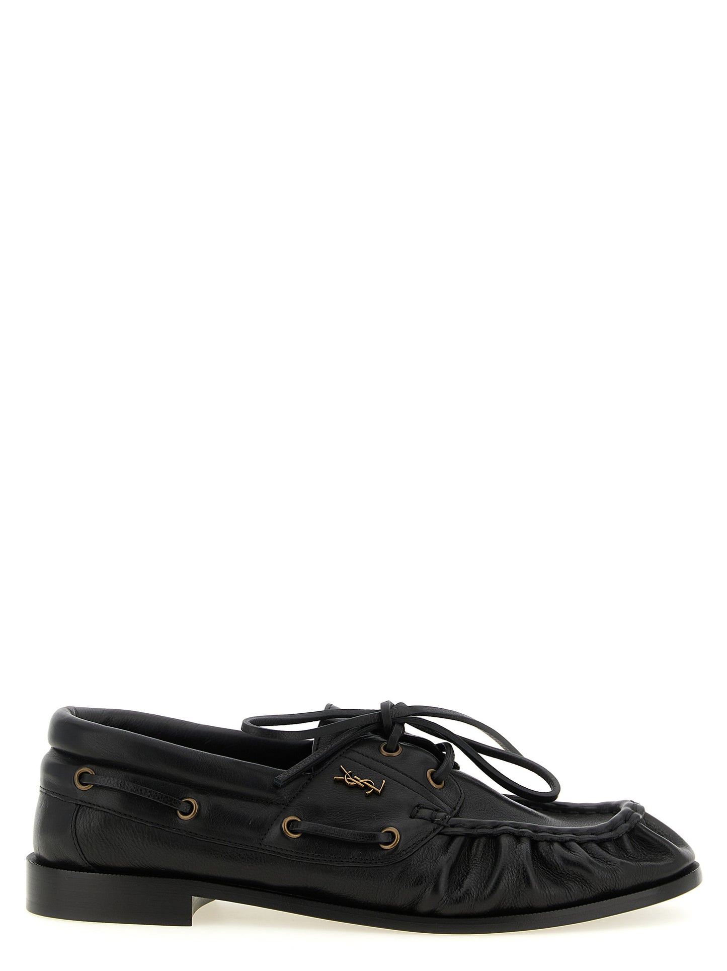 Saint Laurent Black Calfskin Slip-On Loafers