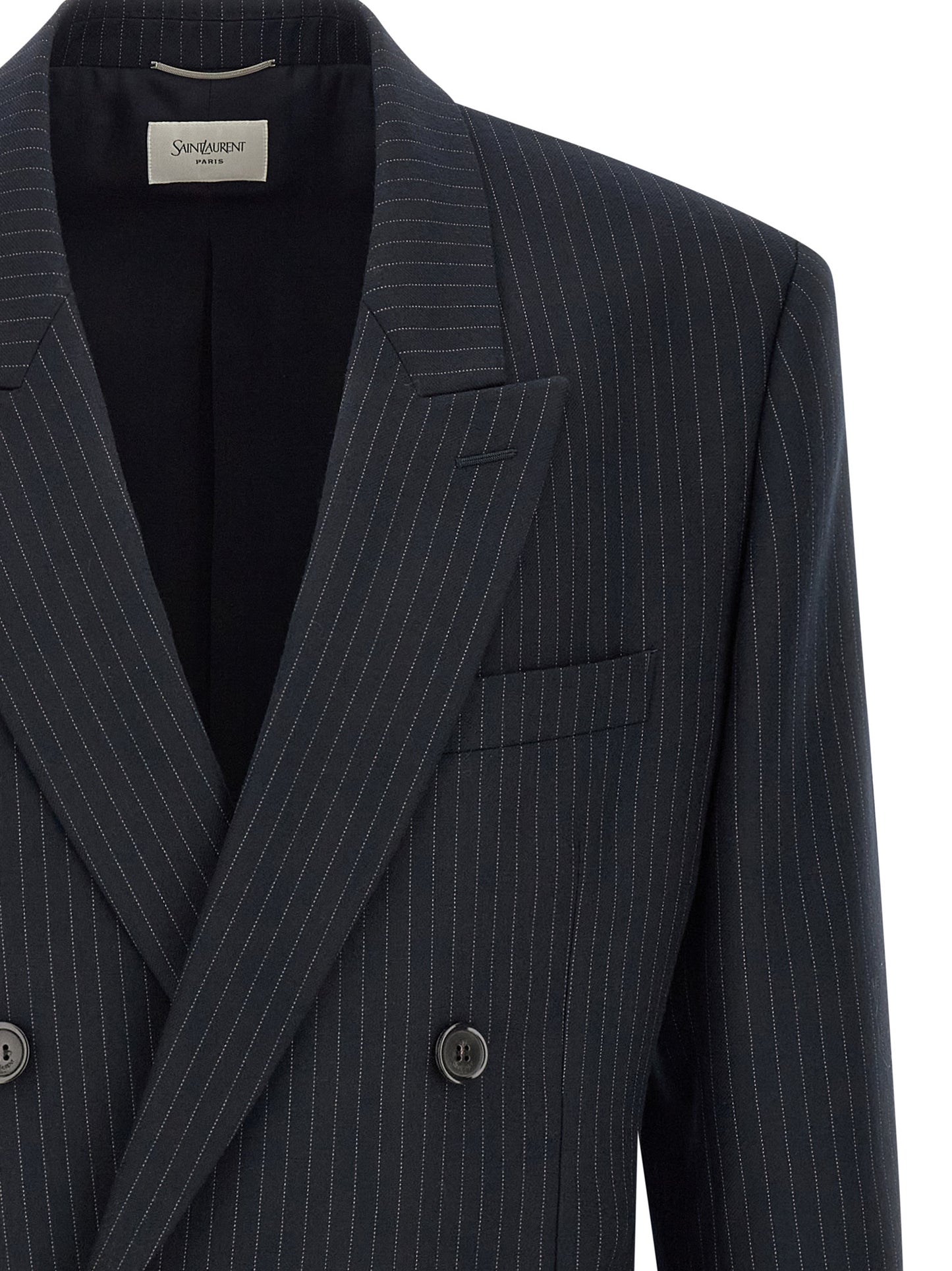 Saint Laurent Blue Wool Blazer