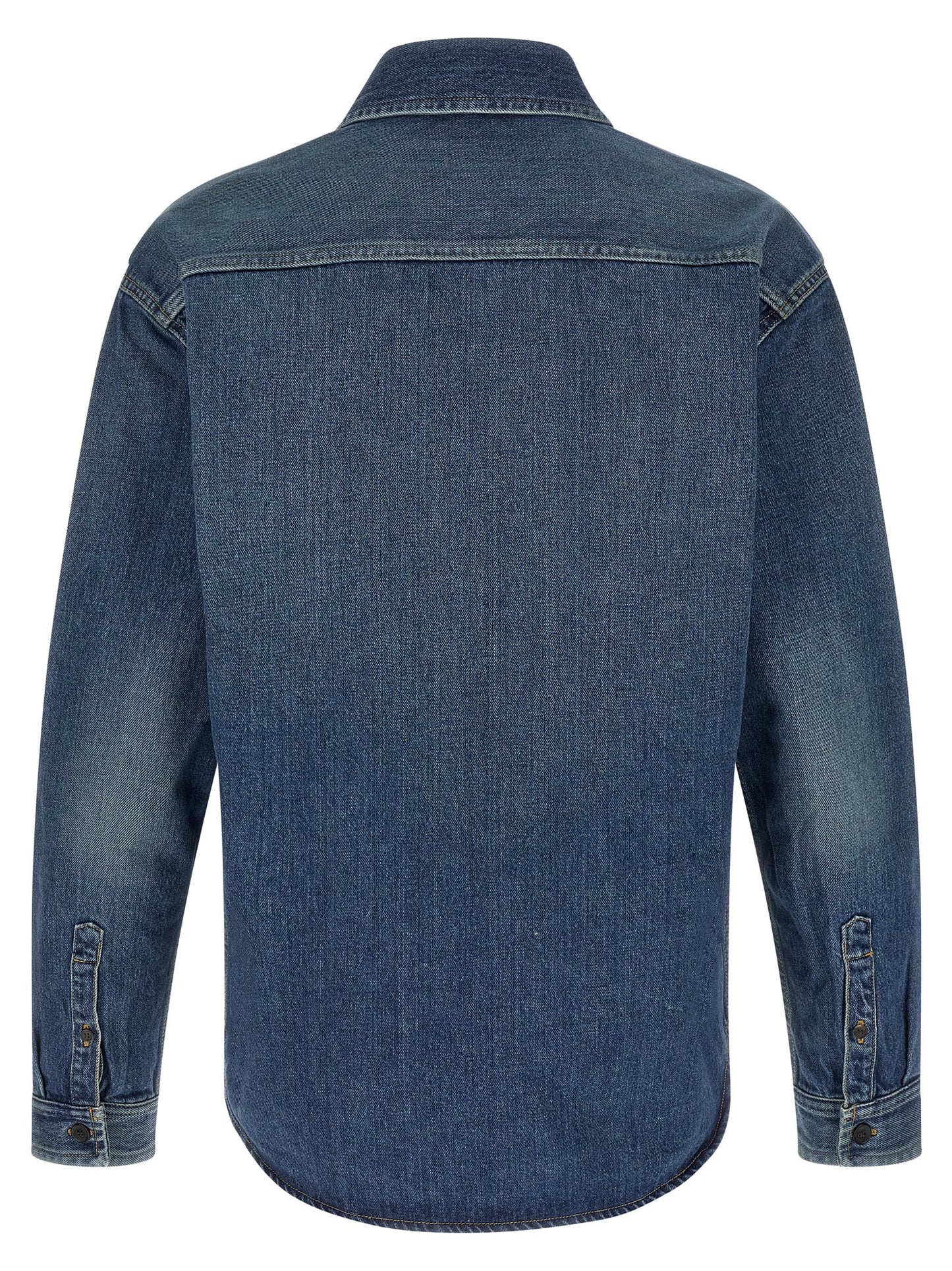 Saint Laurent Blue Cotton Blouse