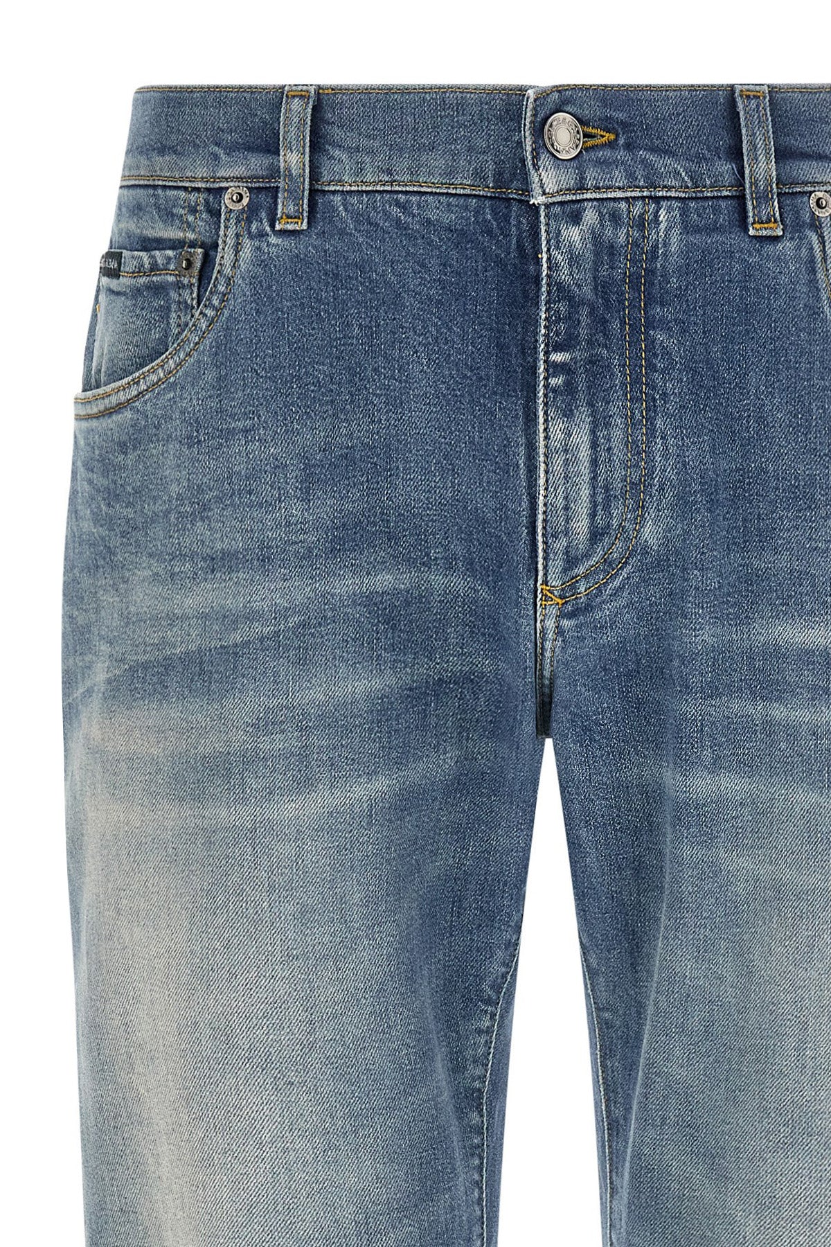 Dolce & Gabbana Blue Cotton Straight-Leg Jeans