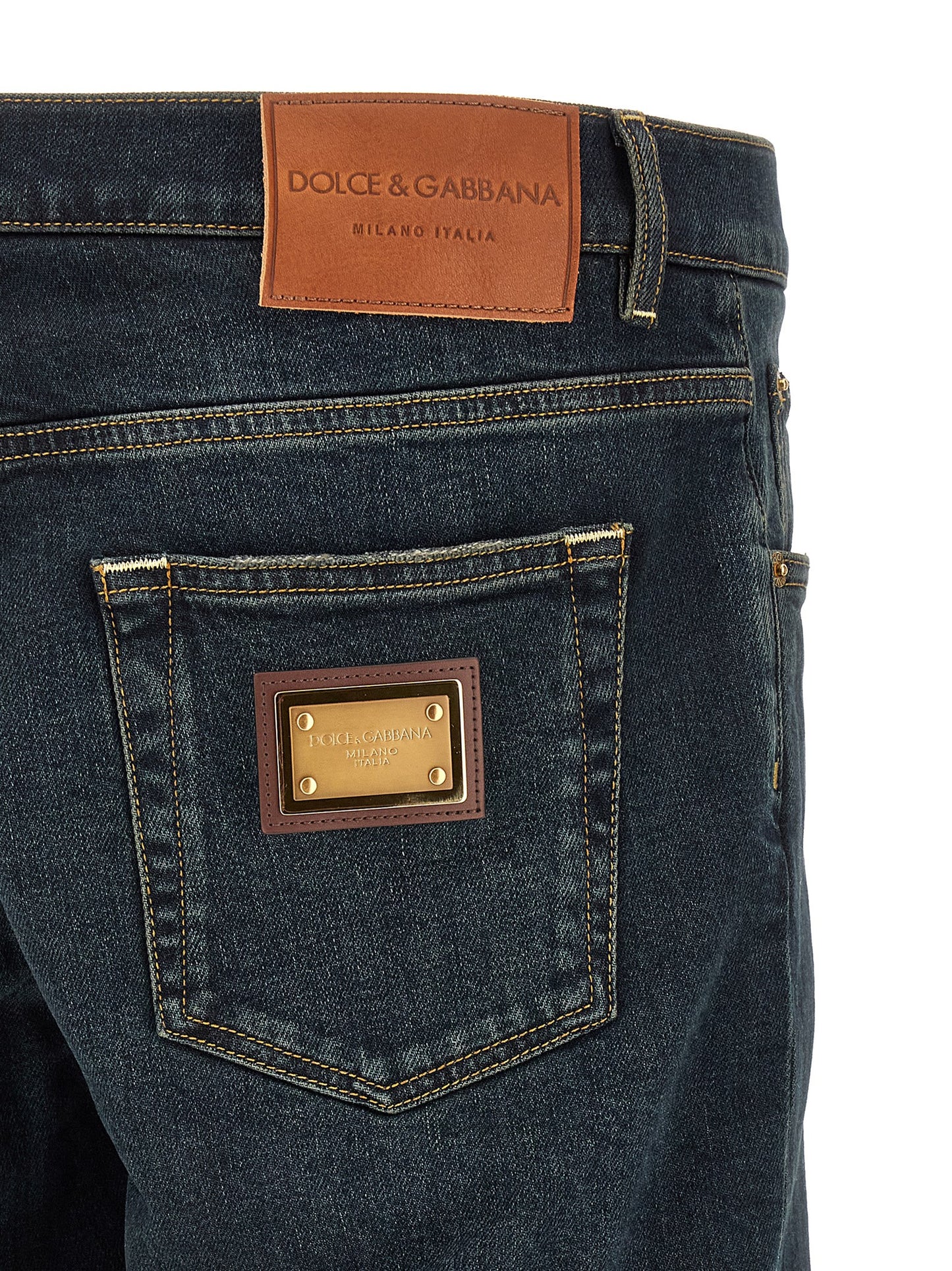 Dolce & Gabbana Blue Cotton Skinny Jeans