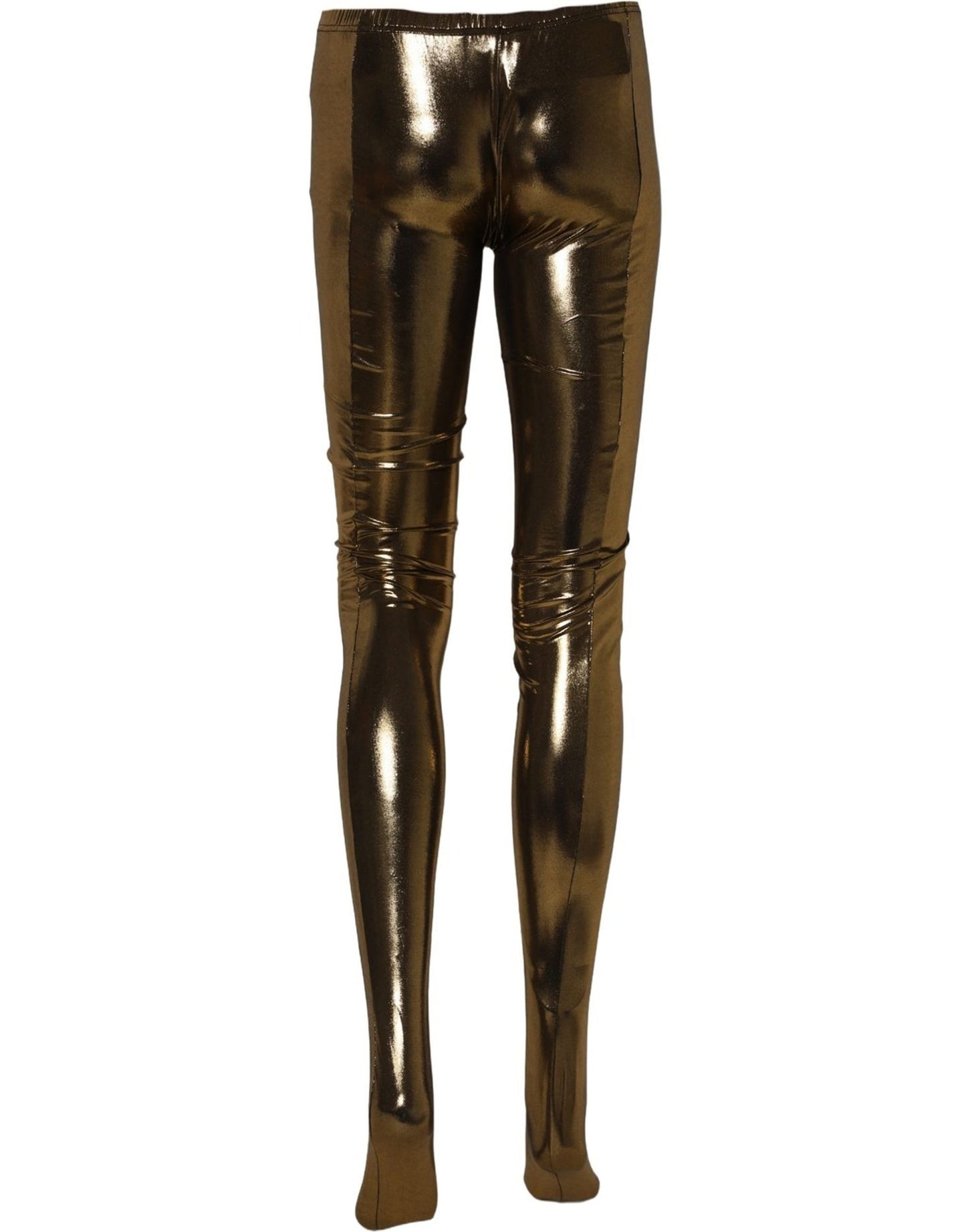 Dolce & Gabbana Gold Metallic Leggings Pantyhose Stockings Socks