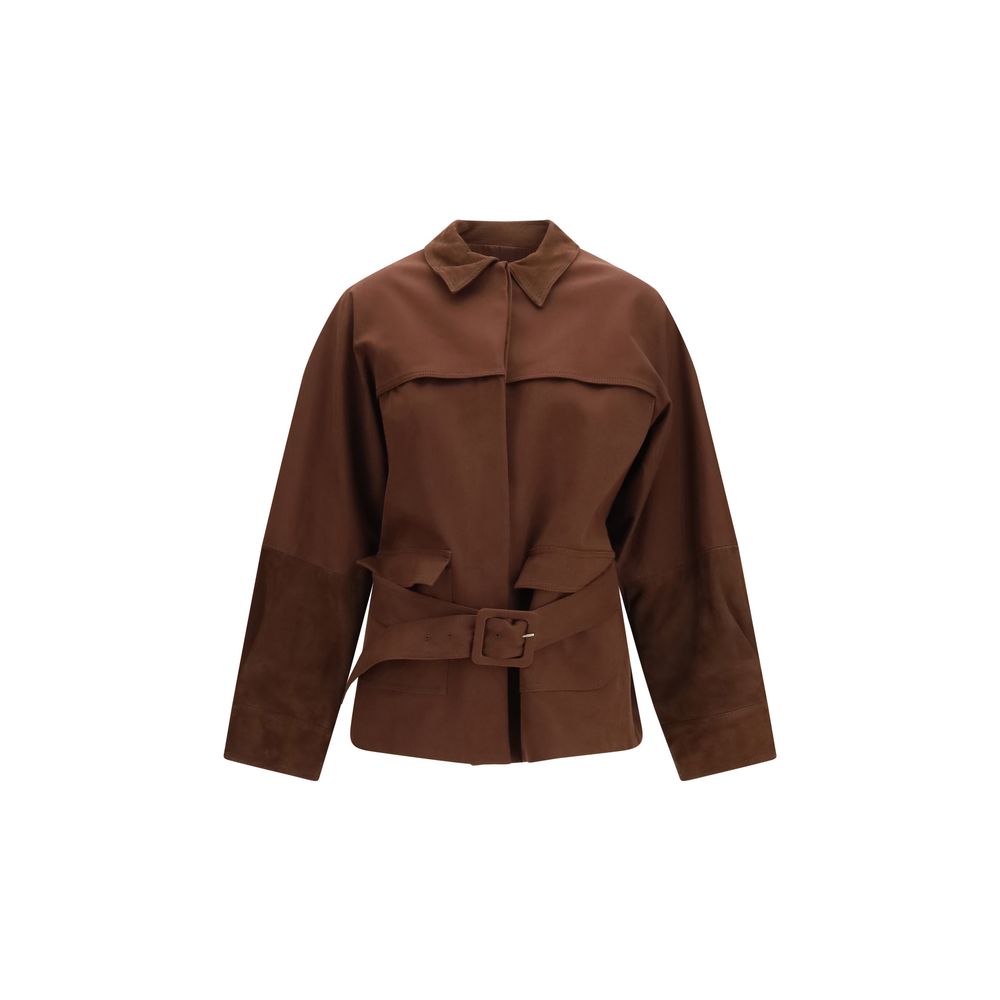 Fabiana Filippi Brown Cotton Full-Length Jacket