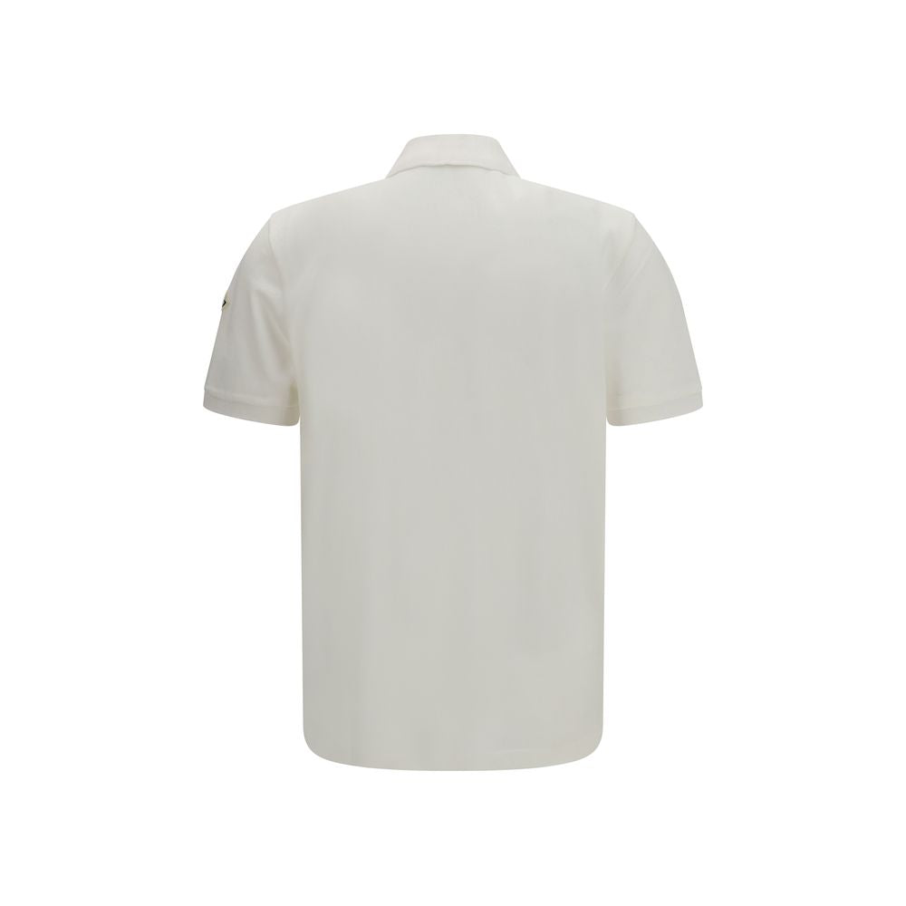 Moncler White Cotton Polo Shirt