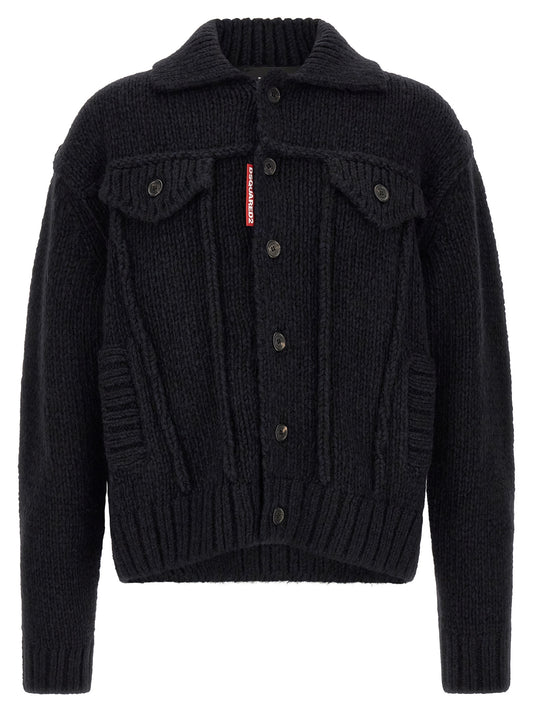 Dsquared² Blue Marabou Cardigan