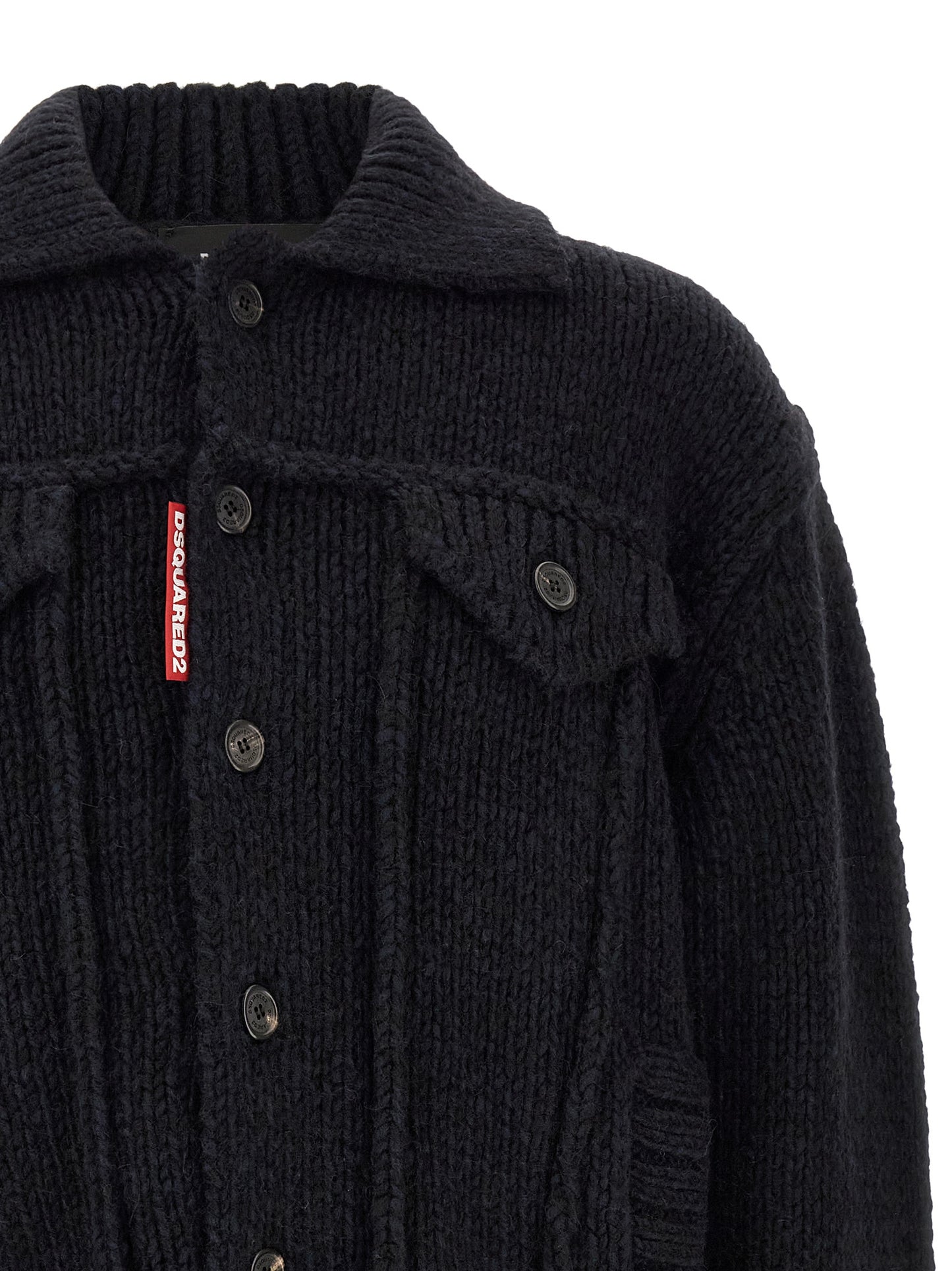 Dsquared² Blue Marabou Cardigan