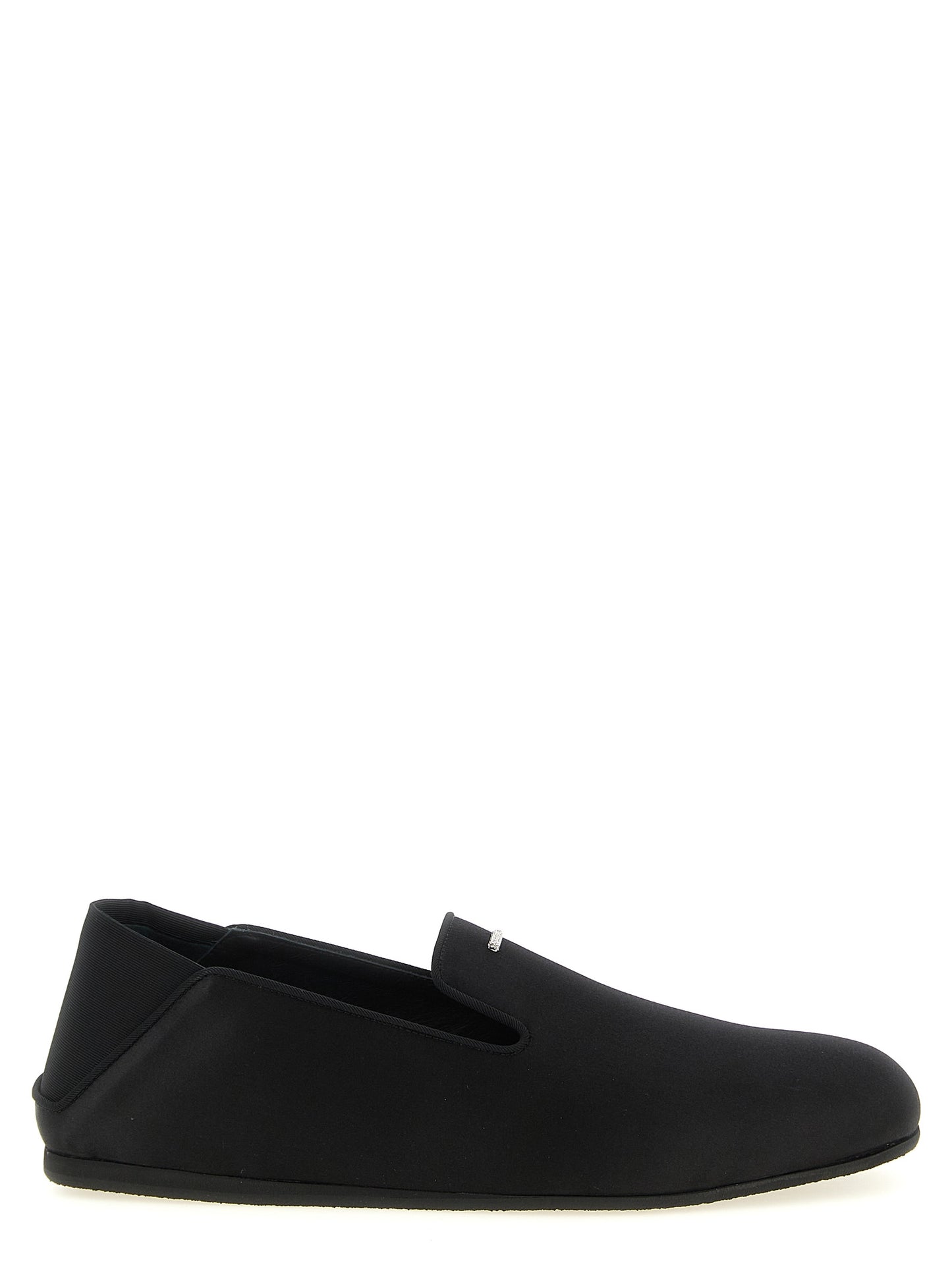 Giuseppe Zanotti Black Viscose Slip-On Loafers