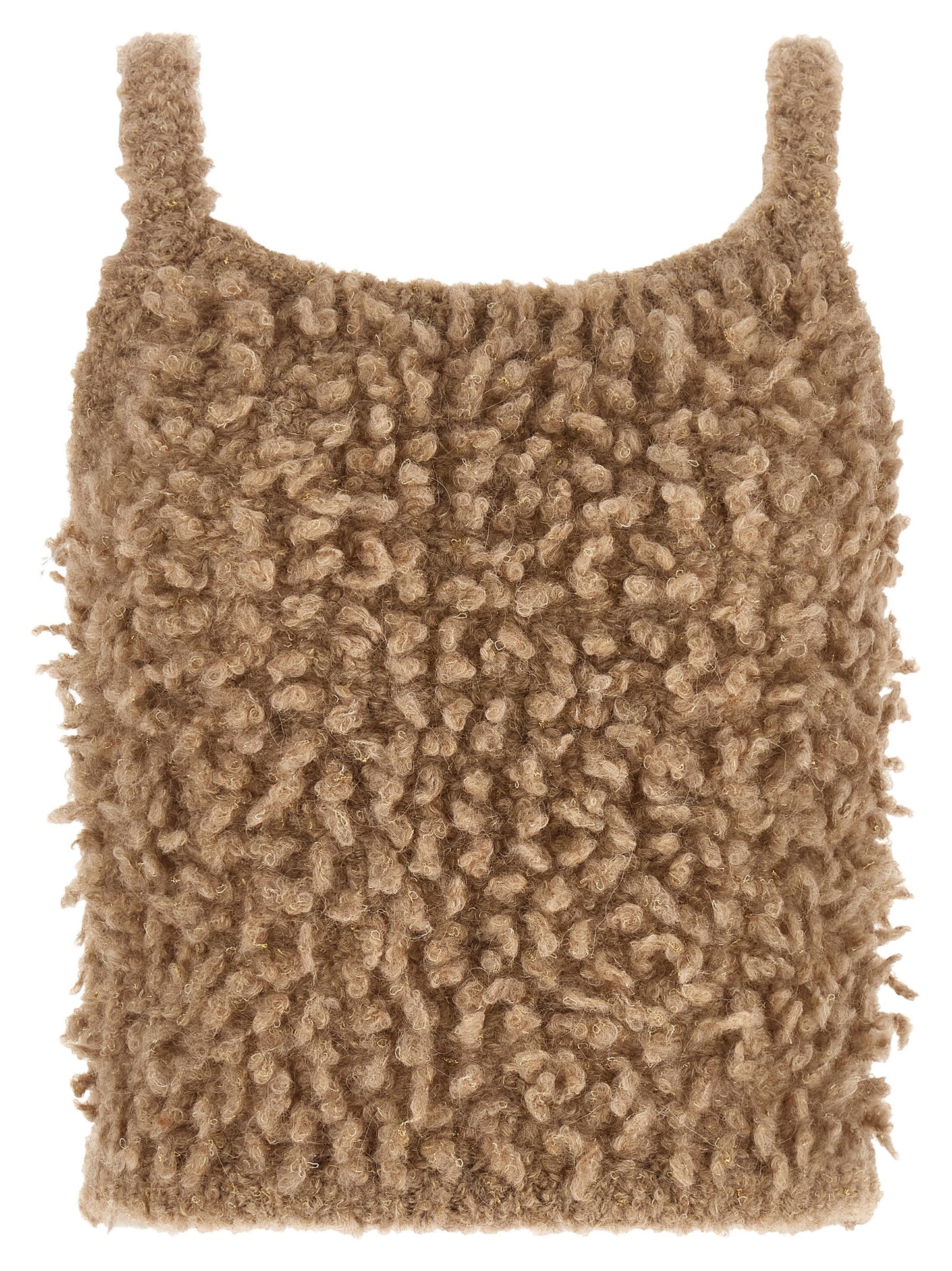 Peserico Beige Wool Sleeveles Sweater