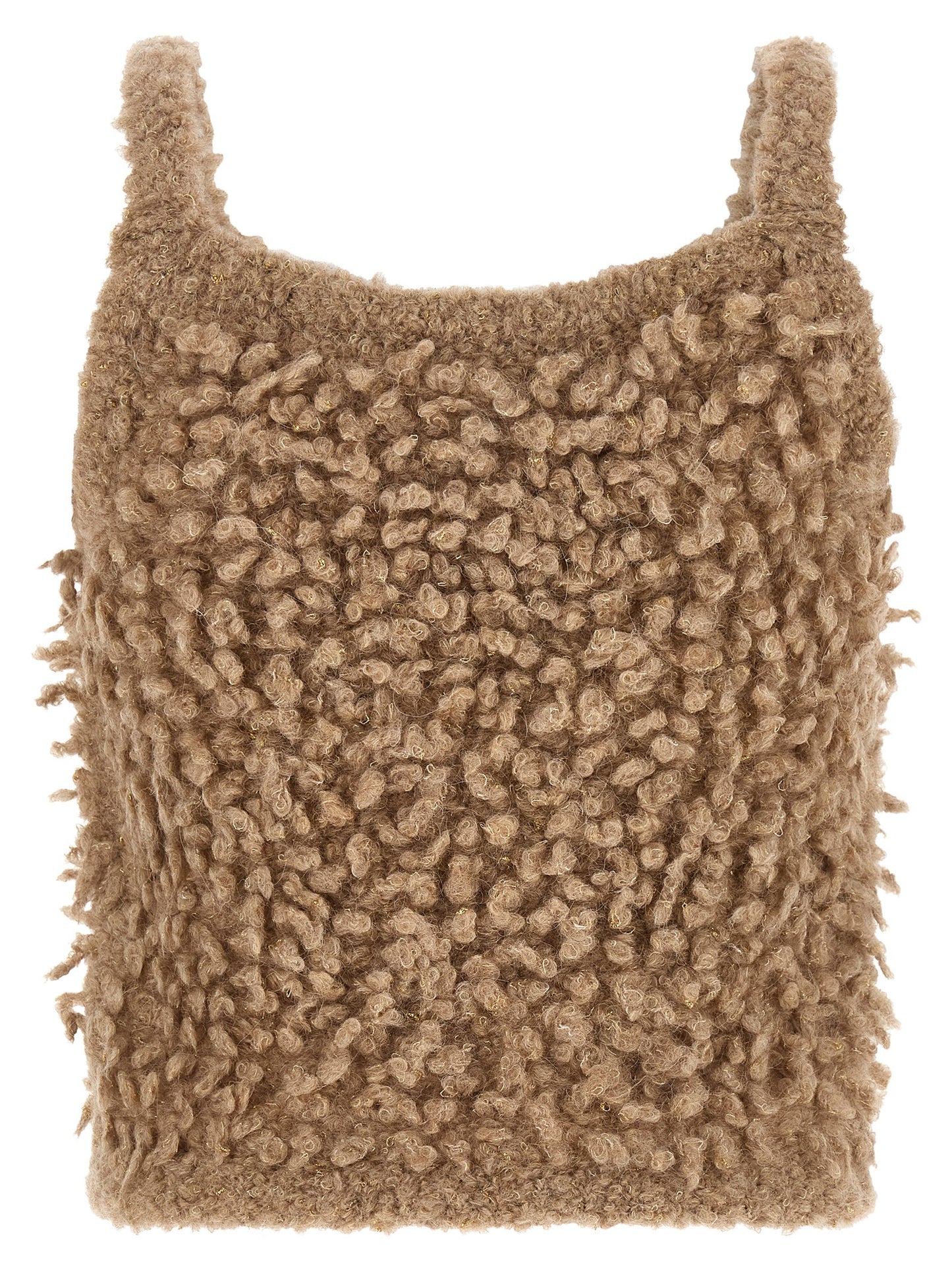 Peserico Beige Wool Sleeveles Sweater