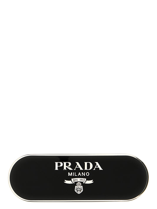 Prada Black Stainless Steel Hair Clip