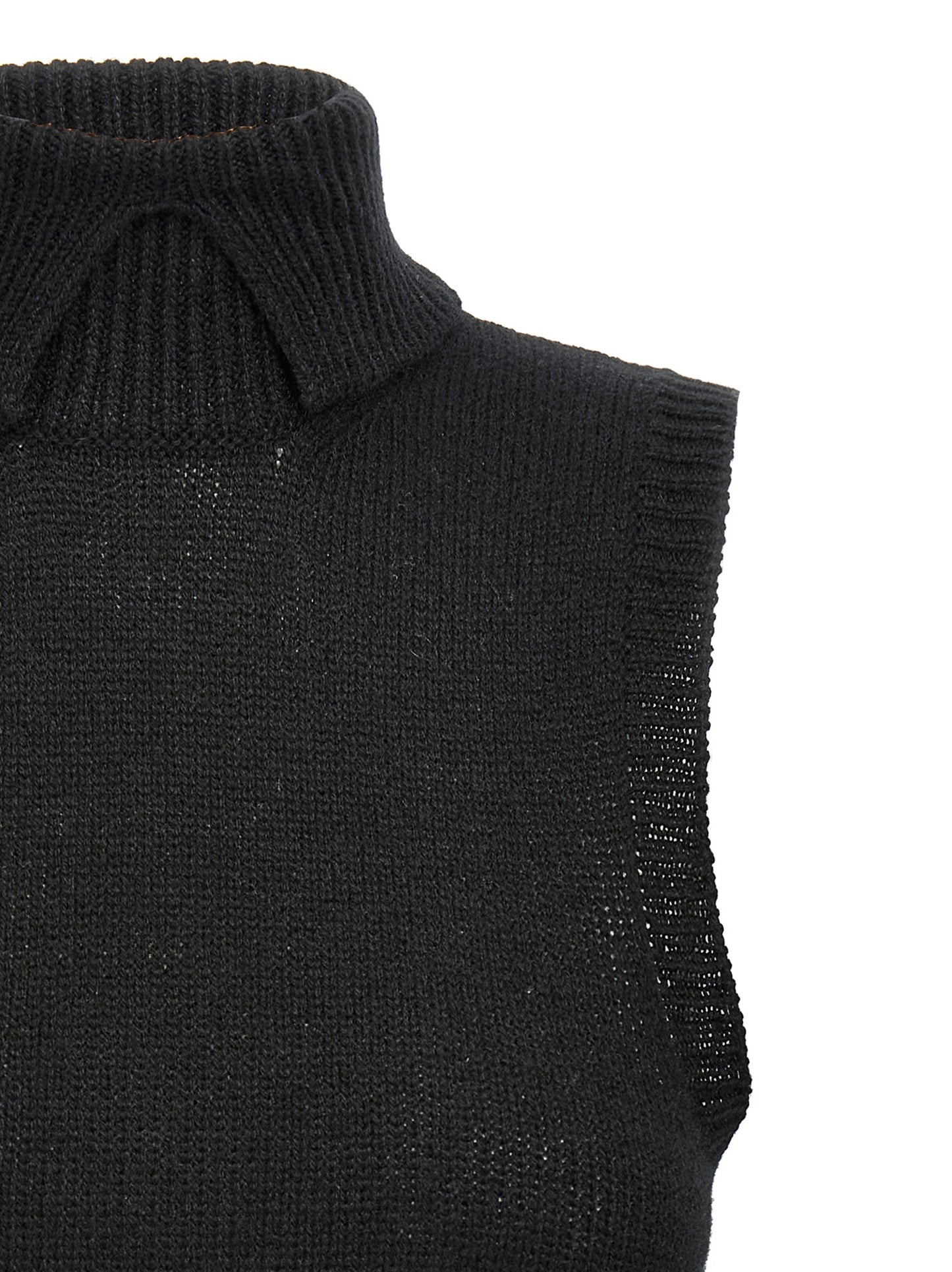 Prada Black Cashmere Sleeveless Jacket