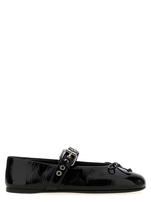 Miu Miu Black Calfskin Ballet Flats